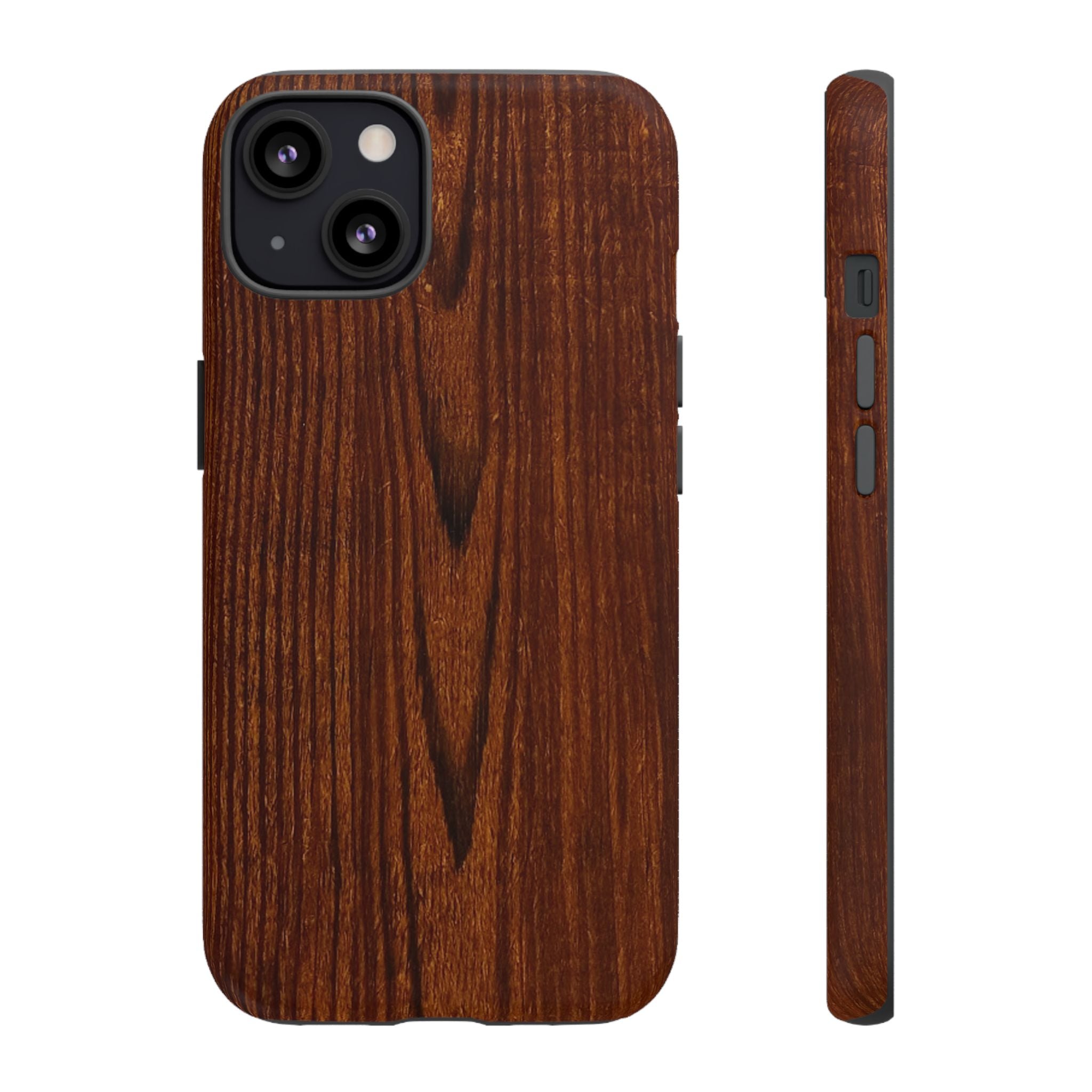 Phone Case in Fine Wood Grain Design with rustic, rugged good looks with toughness and durability for UV and impact resistance protection