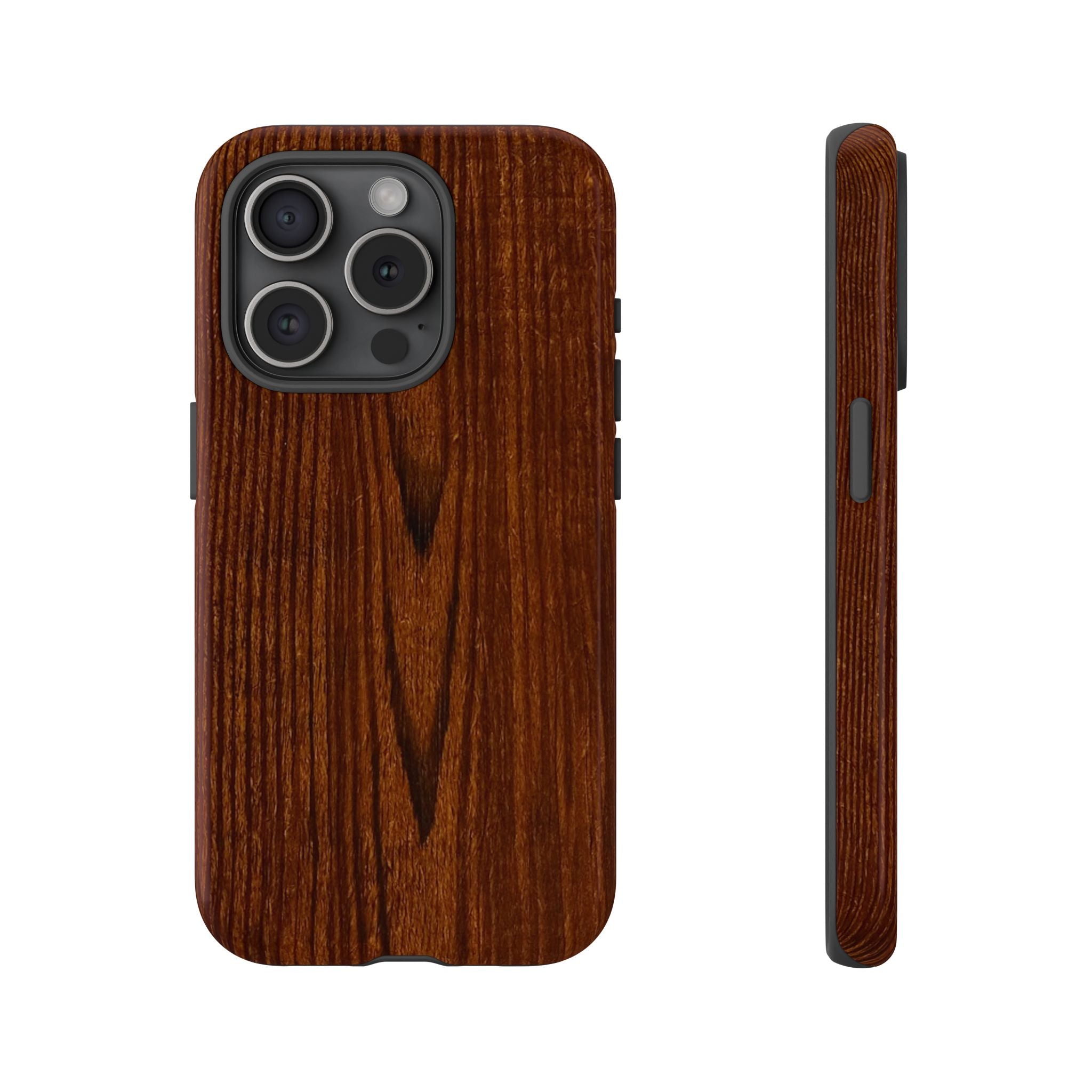 Phone Case in Fine Wood Grain Design with rustic, rugged good looks with toughness and durability for UV and impact resistance protection