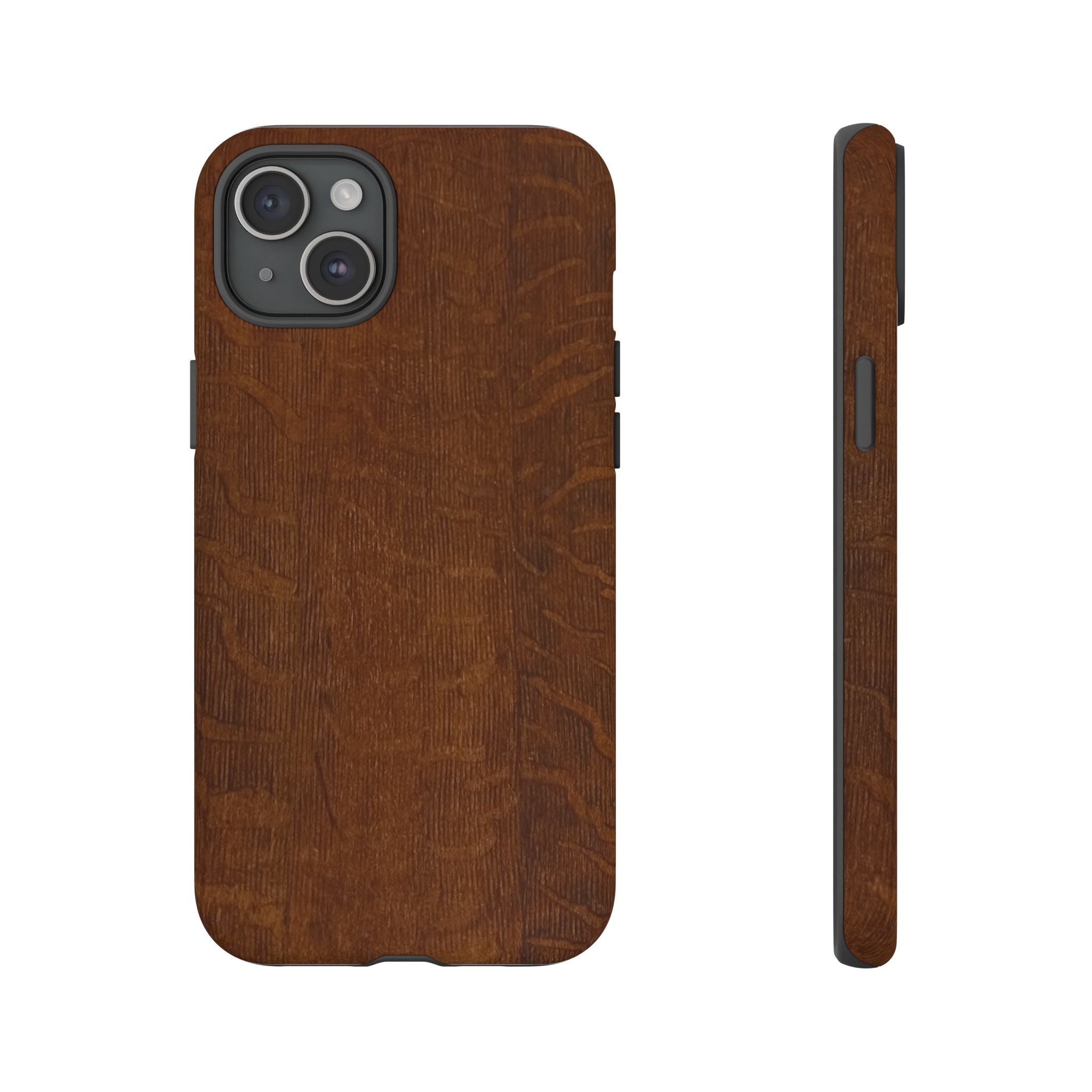 Phone case with 3D Wrap Unique Wood Grain Design - Tough and Durable in Glossy or Matte finish