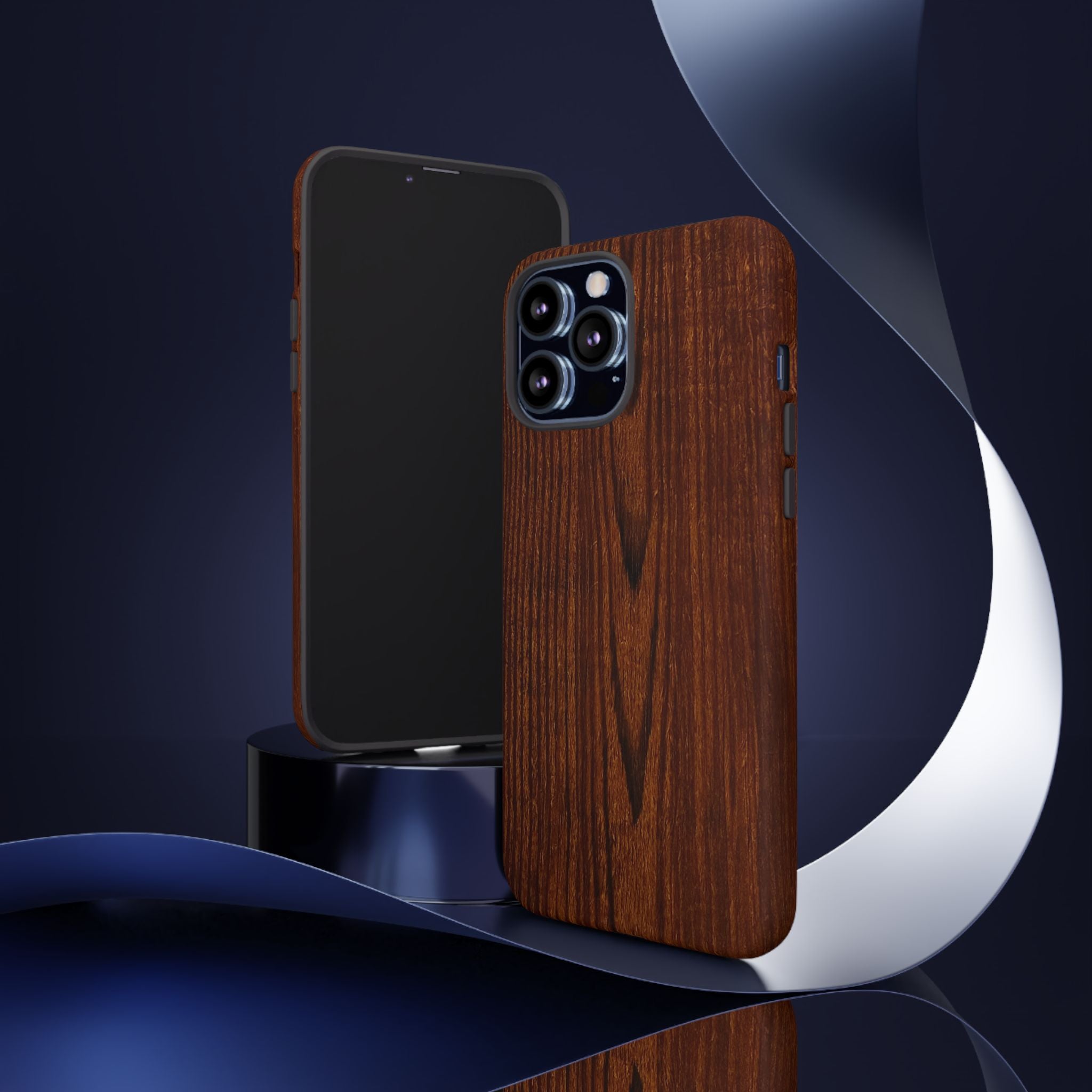 Phone Case in Fine Wood Grain Design with rustic, rugged good looks with toughness and durability for UV and impact resistance protection