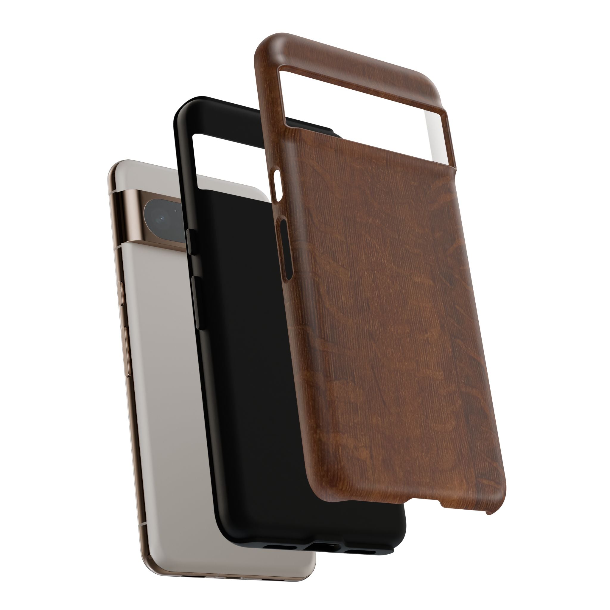 Phone case with 3D Wrap Unique Wood Grain Design - Tough and Durable in Glossy or Matte finish