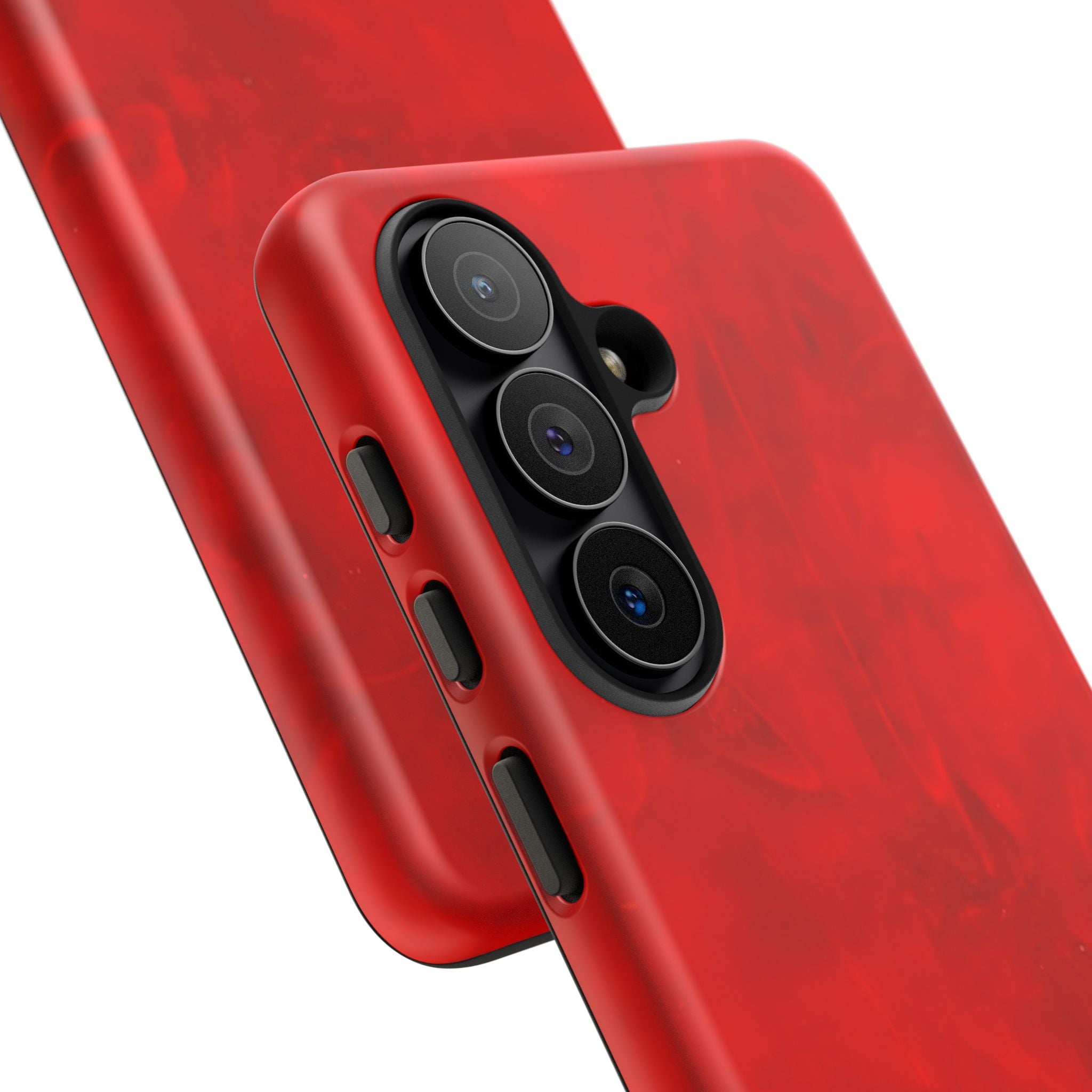 Phone Case in Hot Red Leather-like Design with Dual Layer for Shock Impact and UV Protection