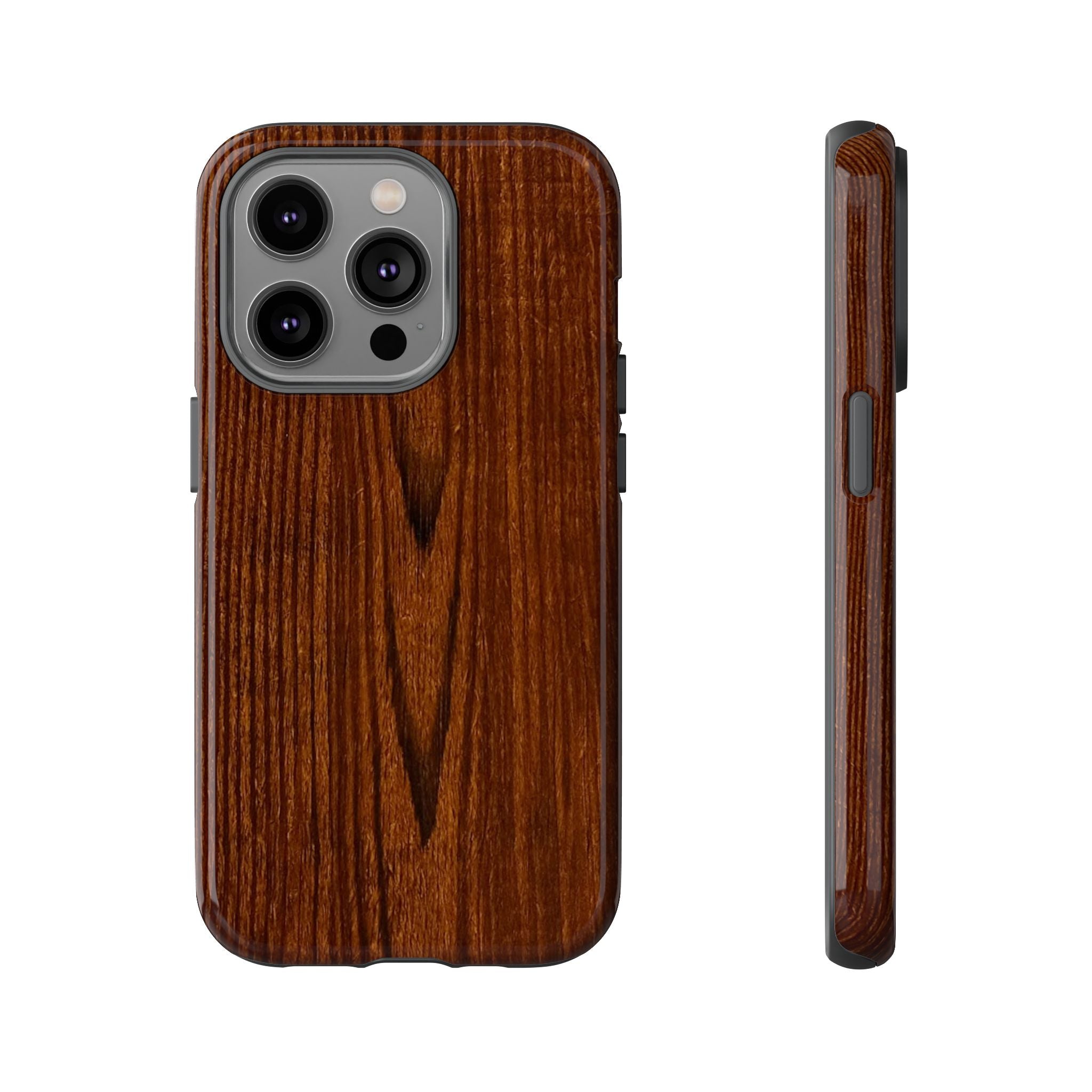 Phone Case in Fine Wood Grain Design with rustic, rugged good looks with toughness and durability for UV and impact resistance protection