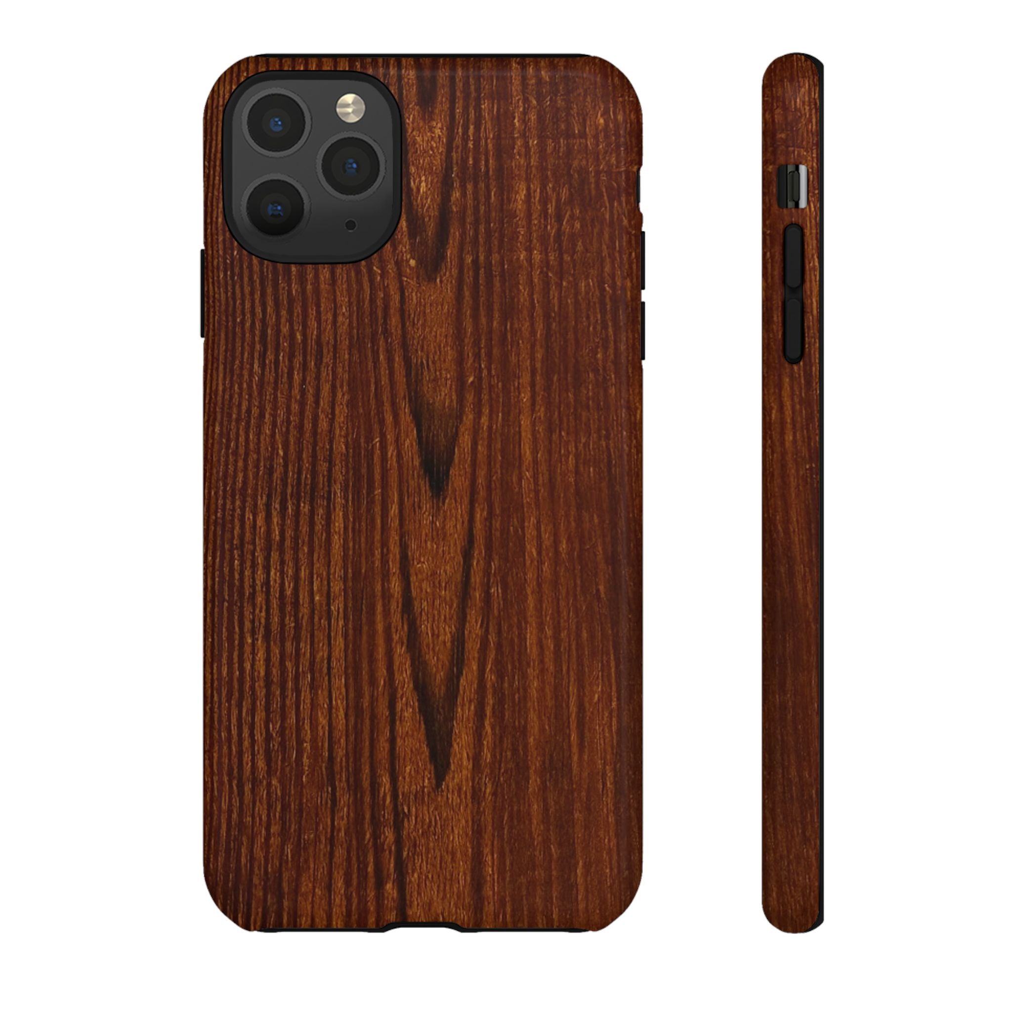 Phone Case in Fine Wood Grain Design with rustic, rugged good looks with toughness and durability for UV and impact resistance protection