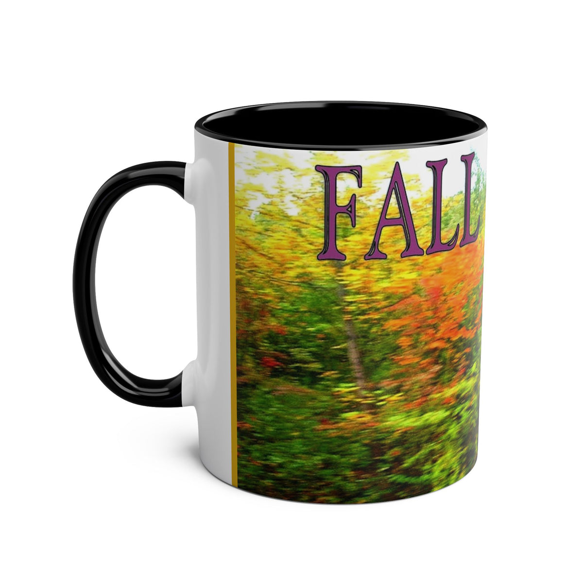 Autumn Vibes Two-Tone Coffee Mug with Vibrant Fall Colors, 11oz