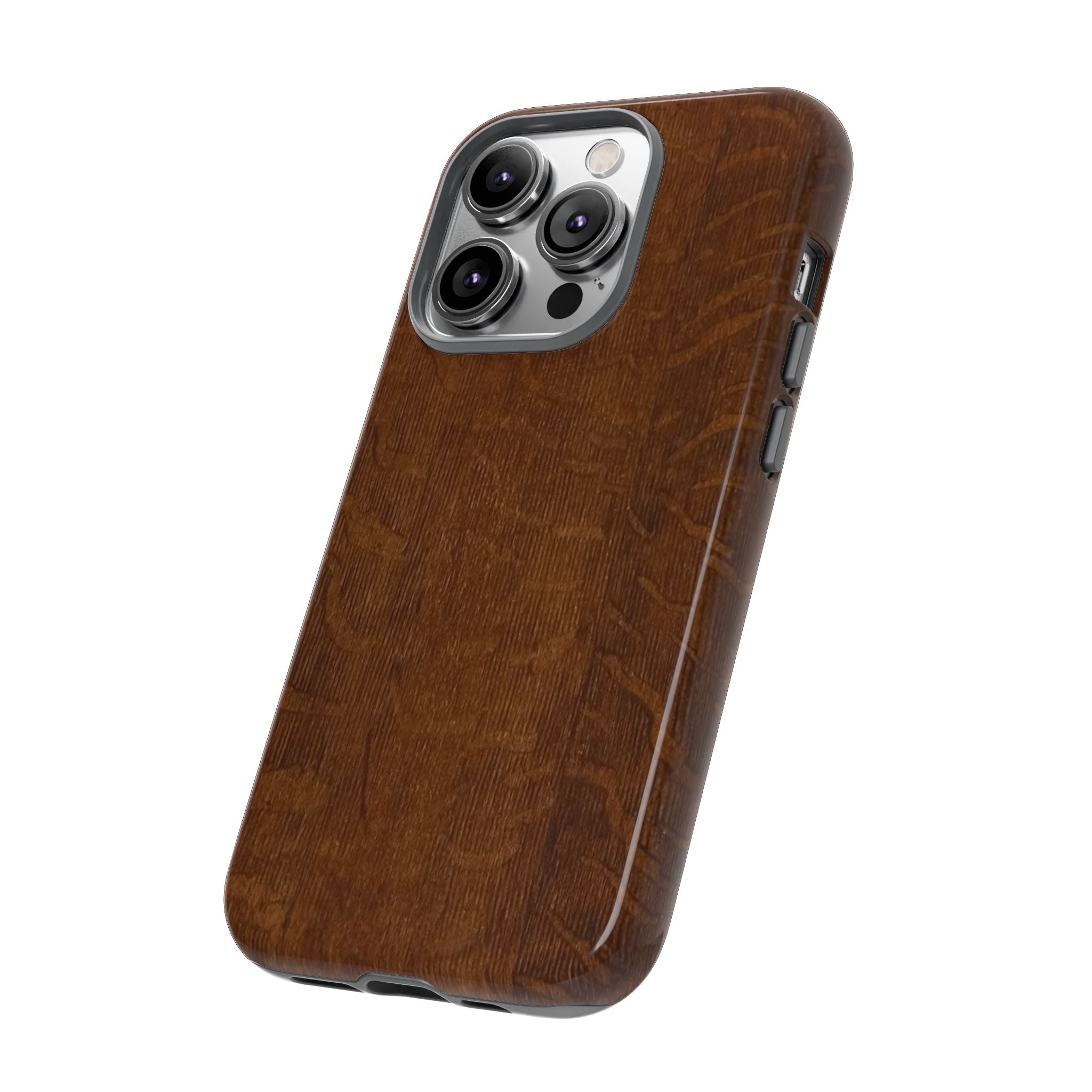 Phone case with 3D Wrap Unique Wood Grain Design - Tough and Durable in Glossy or Matte finish
