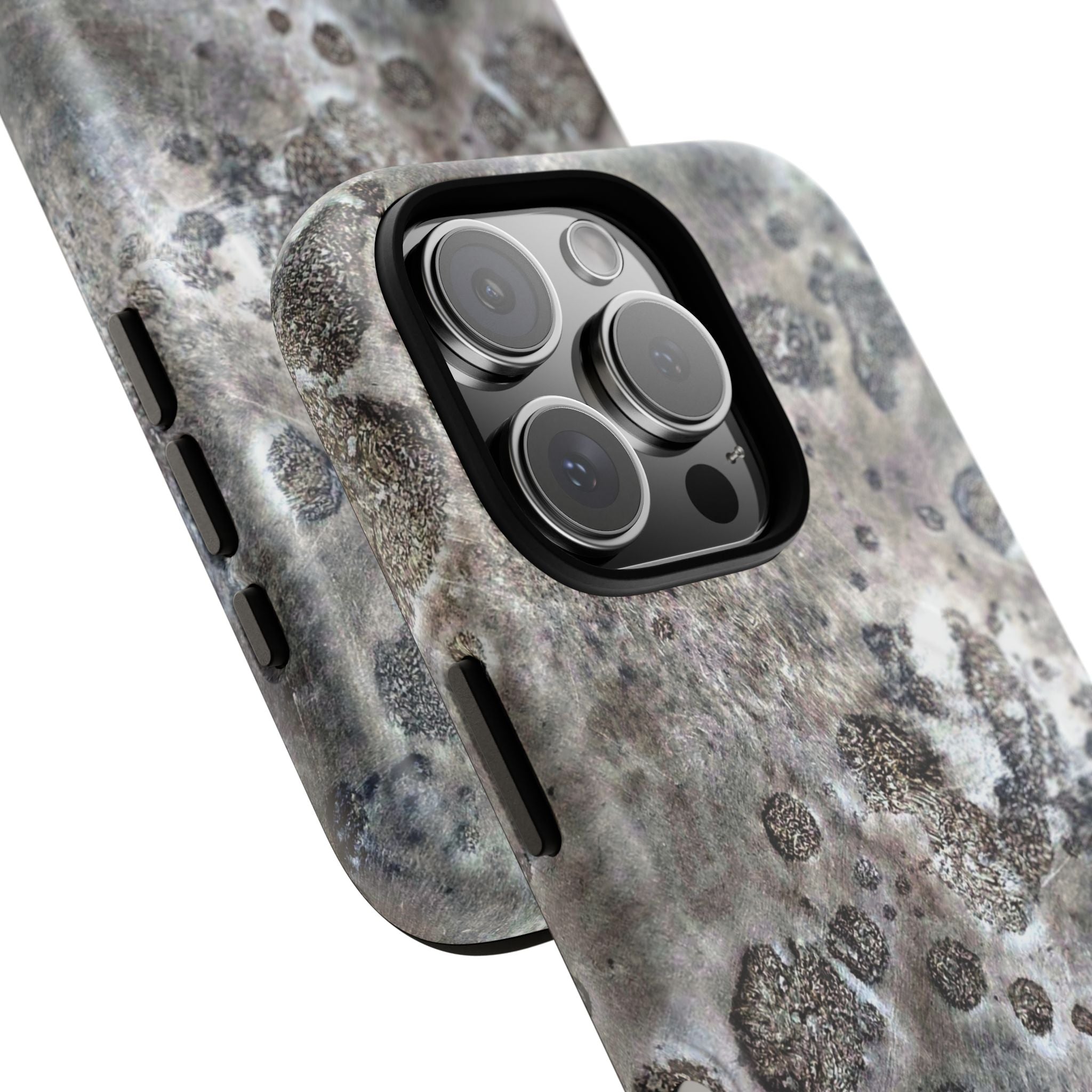 Magnetic iphone case with a Lunar Moon Rock Design is as tough as it looks with 2 layer shell compatible with MagSafe Accessories