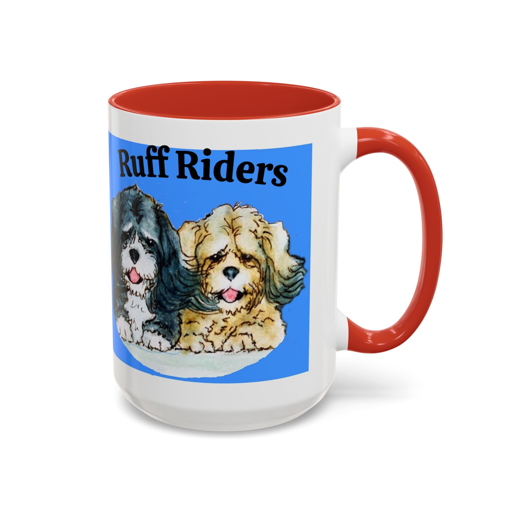 Ruff Riders Dog Mug — Cute Dog Car Riding Duo Accent Mug (11/15oz)