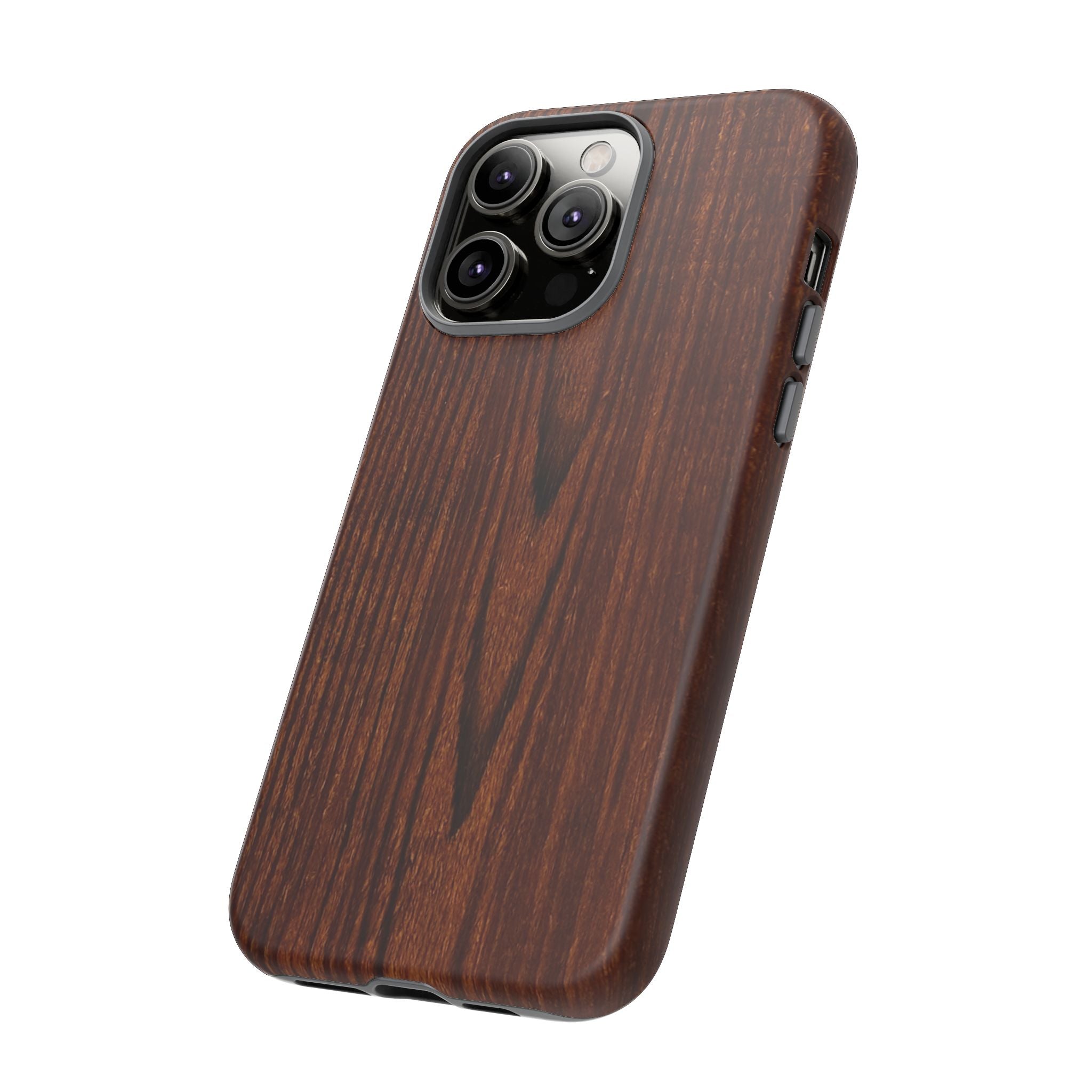 Phone Case in Fine Wood Grain Design with rustic, rugged good looks with toughness and durability for UV and impact resistance protection