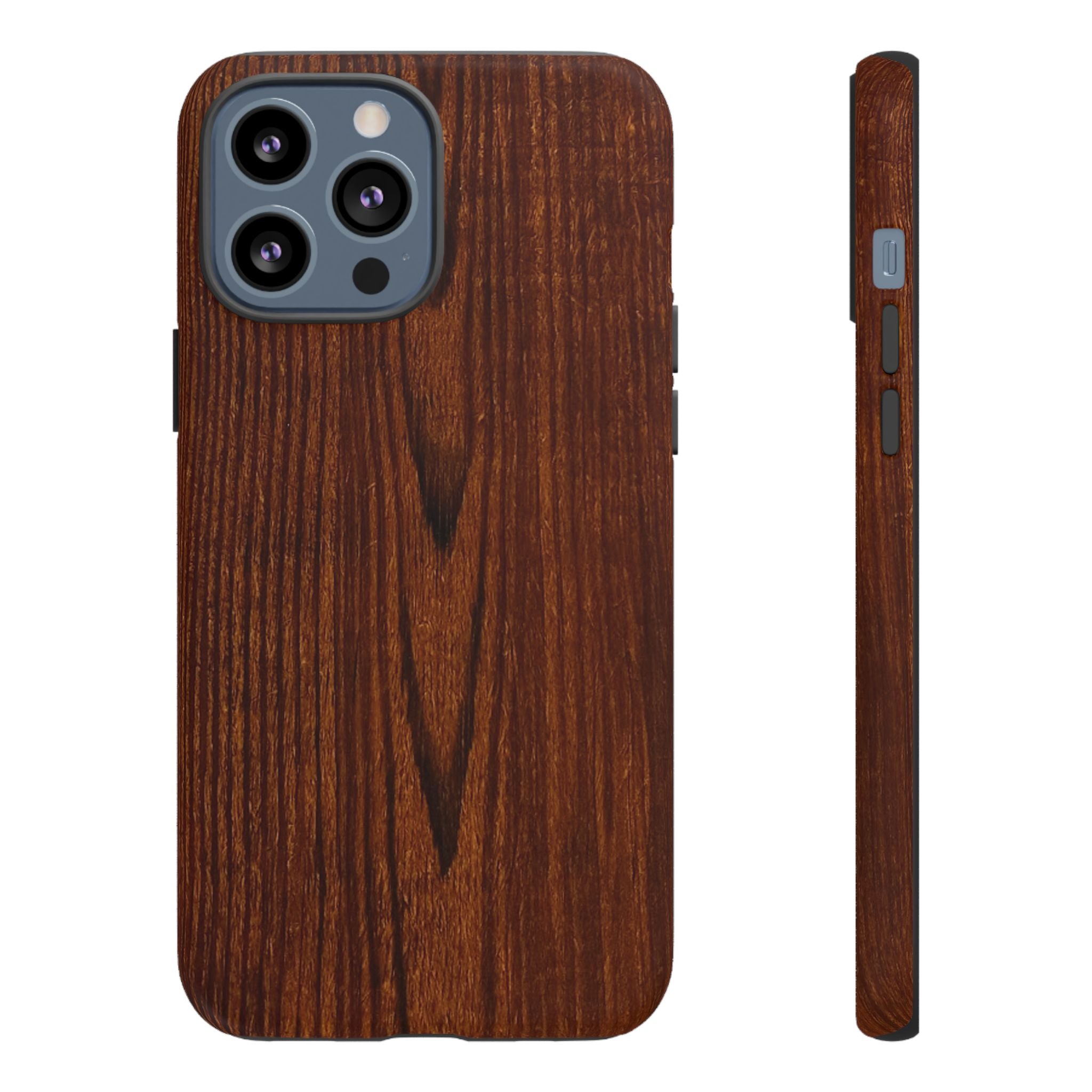 Phone Case in Fine Wood Grain Design with rustic, rugged good looks with toughness and durability for UV and impact resistance protection