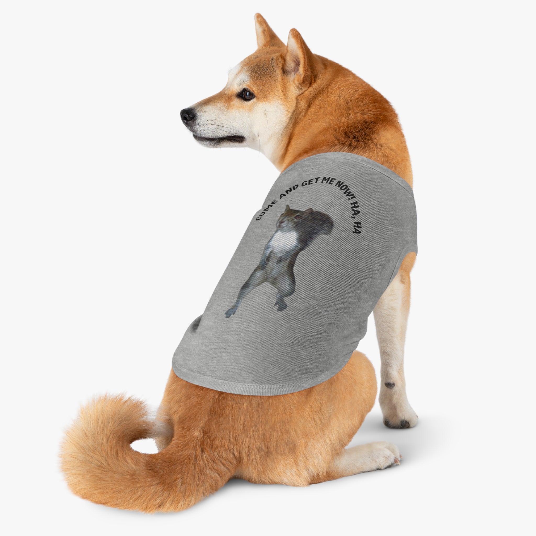 Pet Tank Top — Playful Squirrel Graphic Pup Tank in durable combed cotton by Studio Blitz