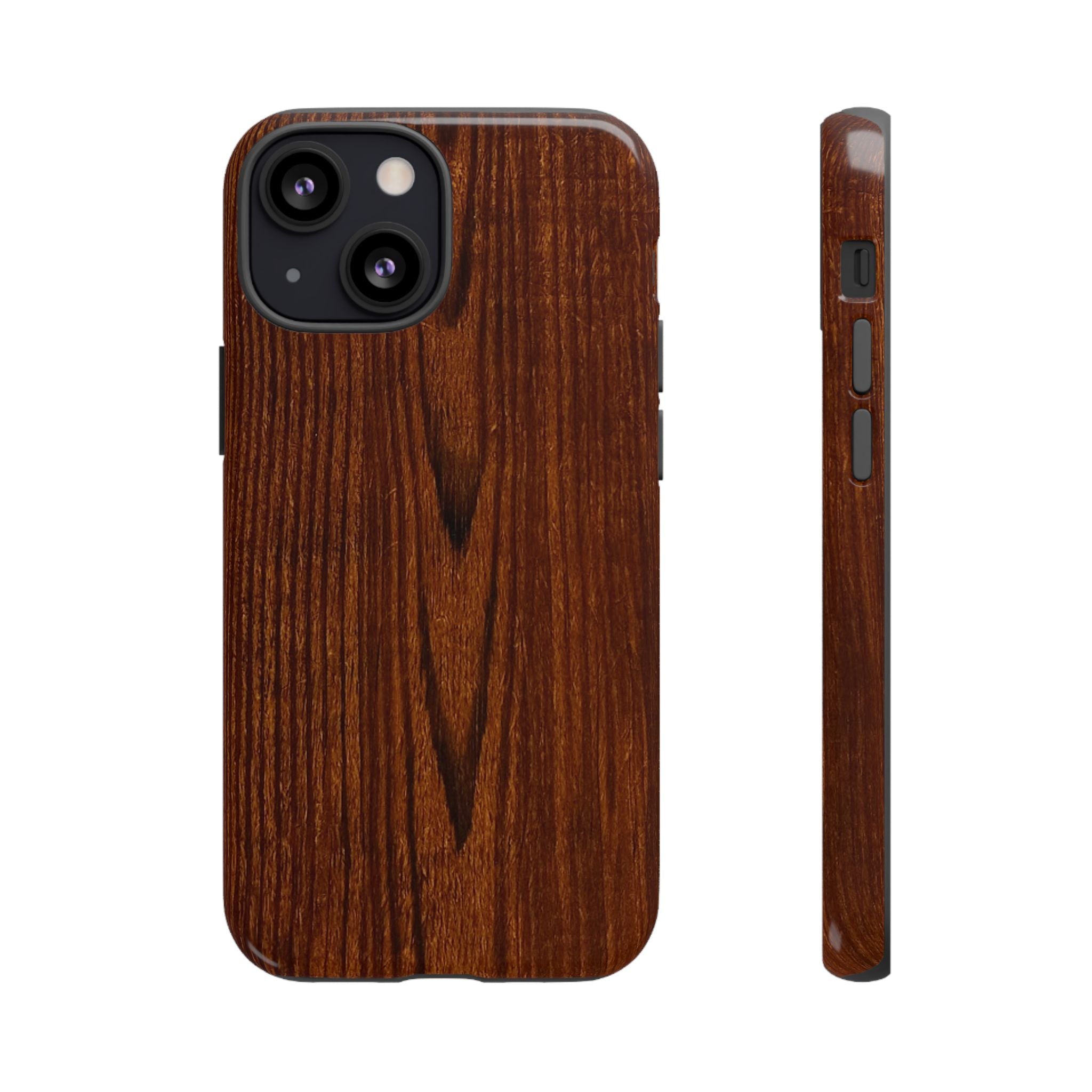 Phone Case in Fine Wood Grain Design with rustic, rugged good looks with toughness and durability for UV and impact resistance protection