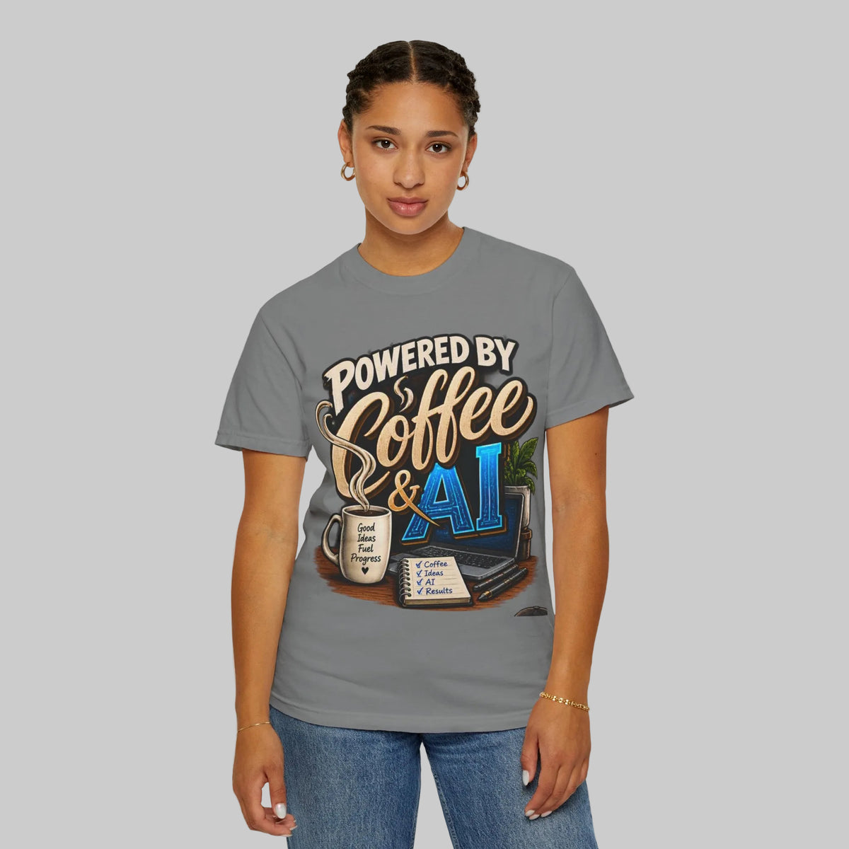 Powered by Coffee & AI T-Shirt