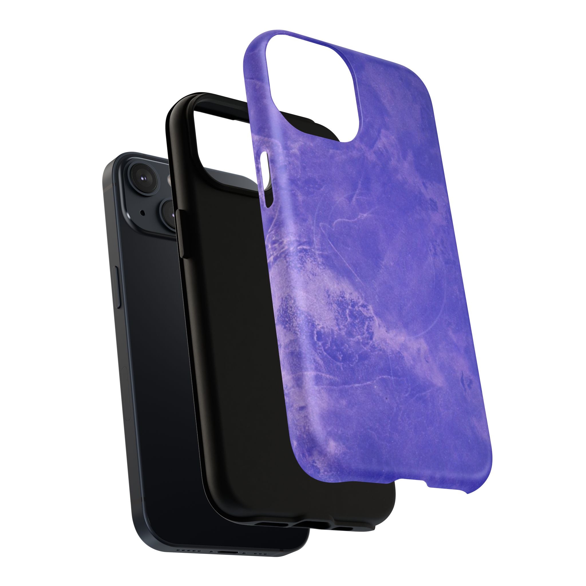 Magnetic iphone case in Blue abstract design with dual layers for toughness and  compatible with MagSafe Accessories