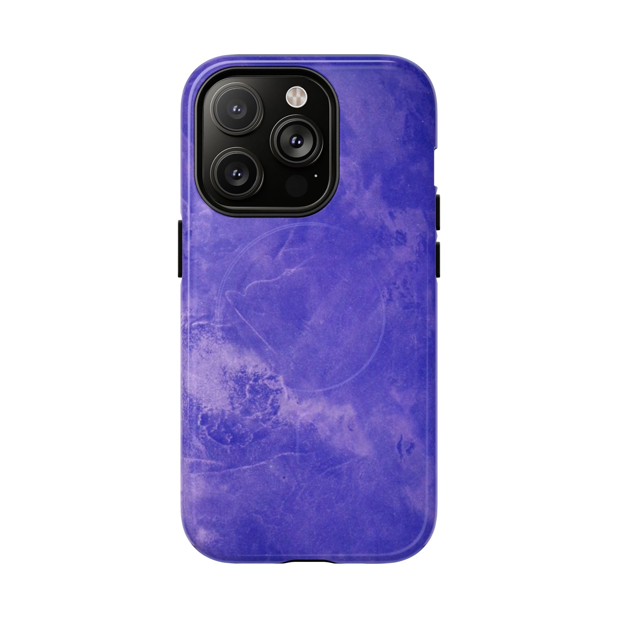 Magnetic iphone case in Blue abstract design with dual layers for toughness and  compatible with MagSafe Accessories