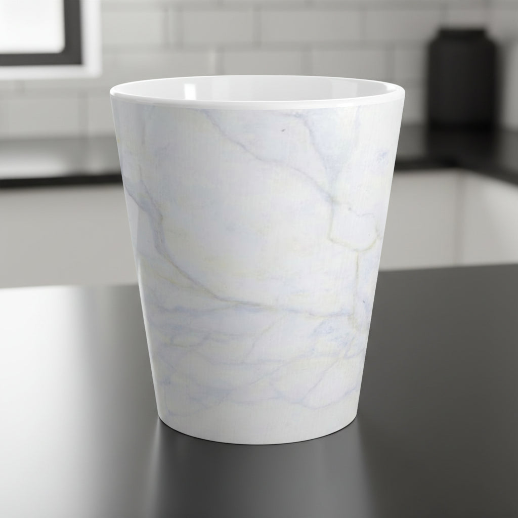 Painted White Marble Mug in premium ceramic safe in dishwasher and microwave
