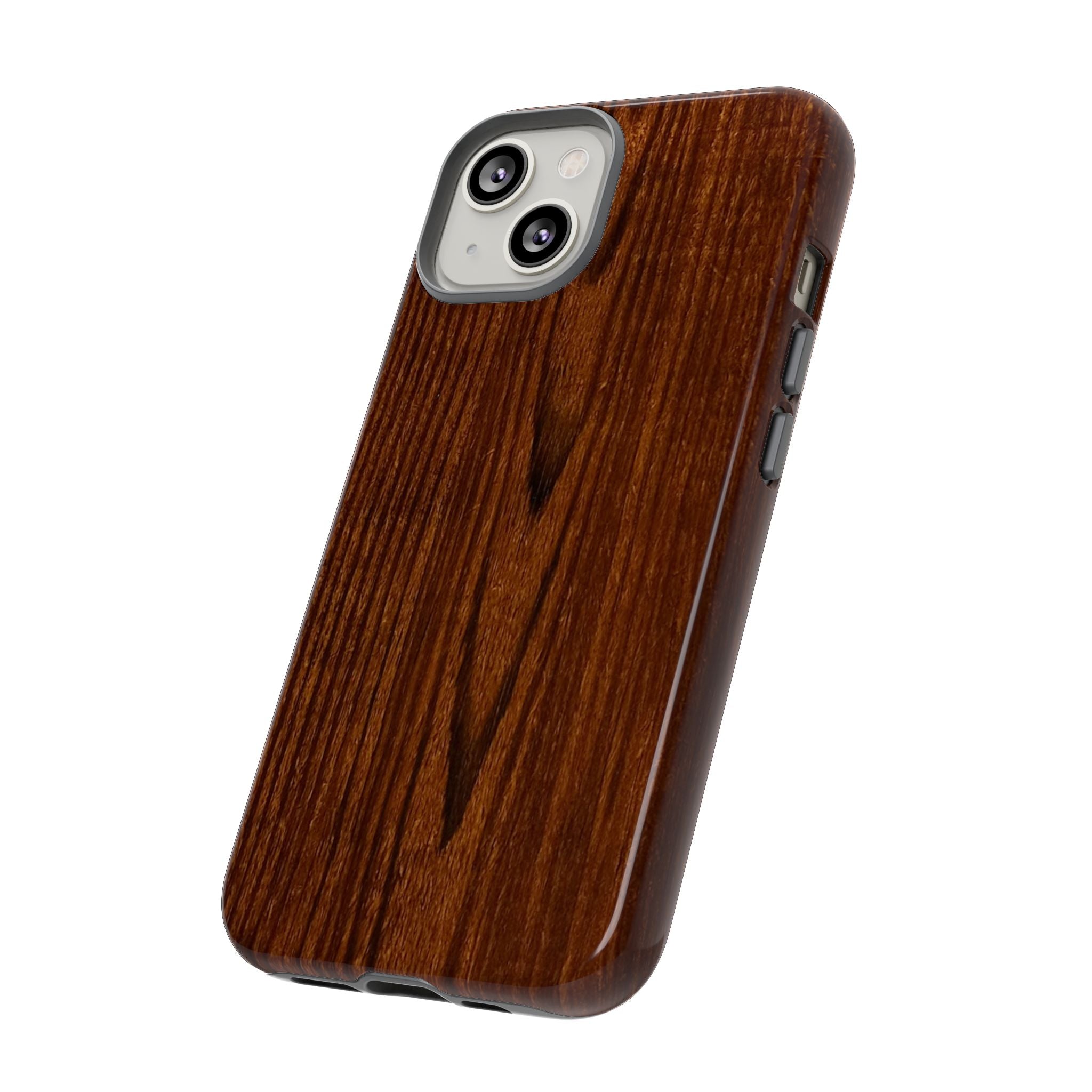Phone Case in Fine Wood Grain Design with rustic, rugged good looks with toughness and durability for UV and impact resistance protection