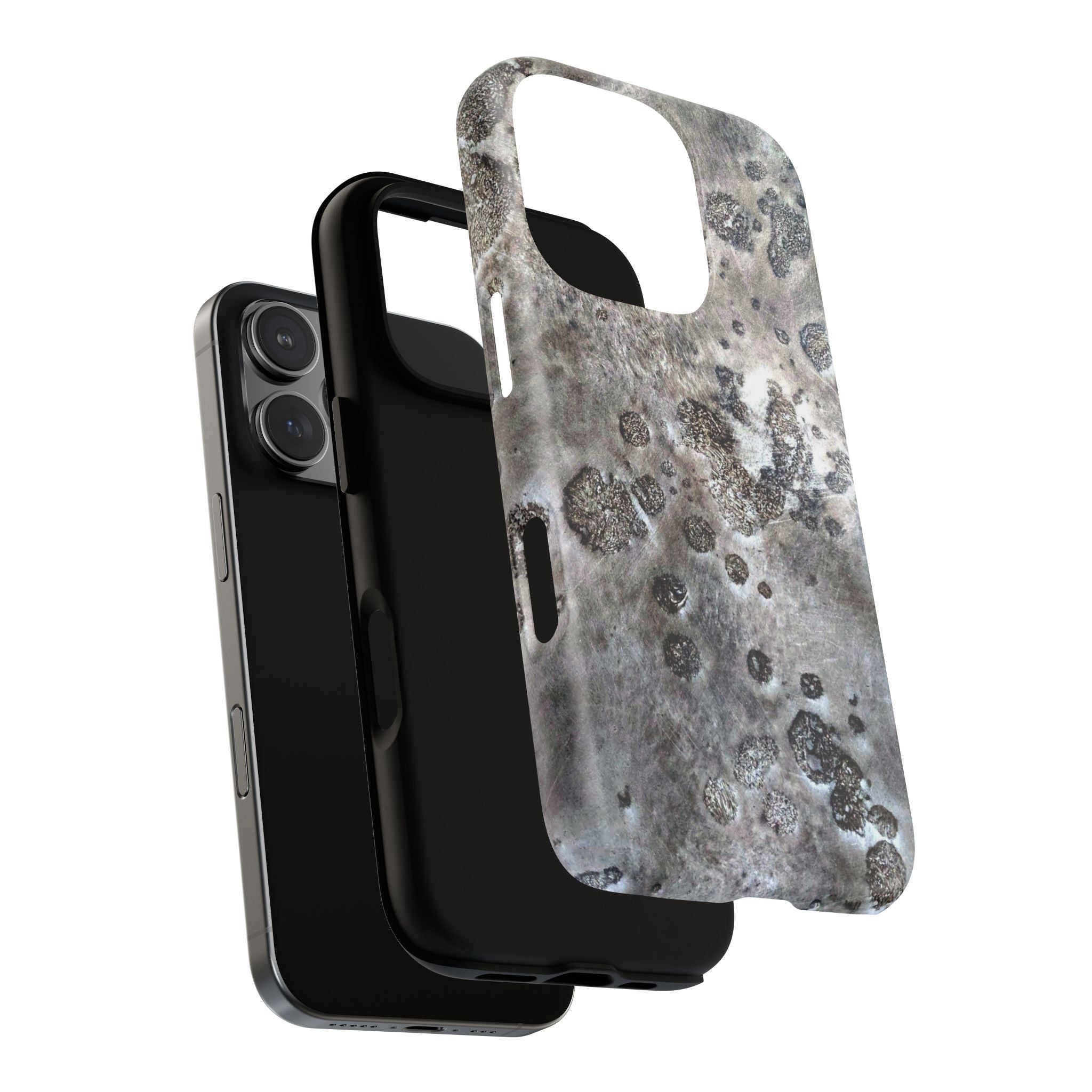 Magnetic iphone case with a Lunar Moon Rock Design is as tough as it looks with 2 layer shell compatible with MagSafe Accessories