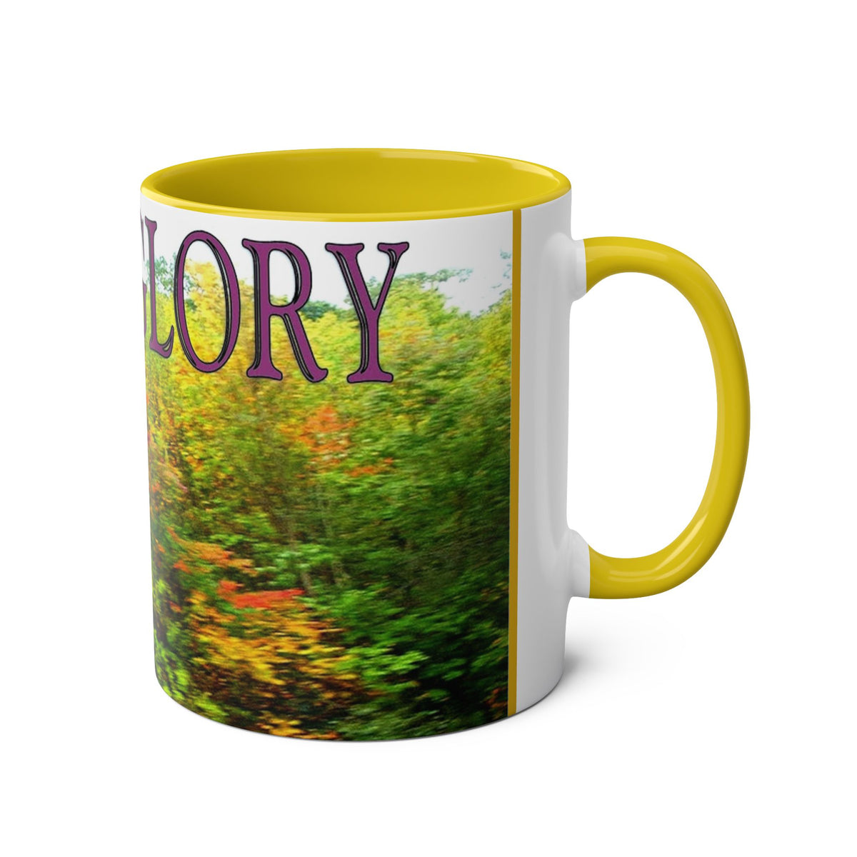 Autumn Vibes Two-Tone Coffee Mug with Vibrant Fall Colors, 11oz