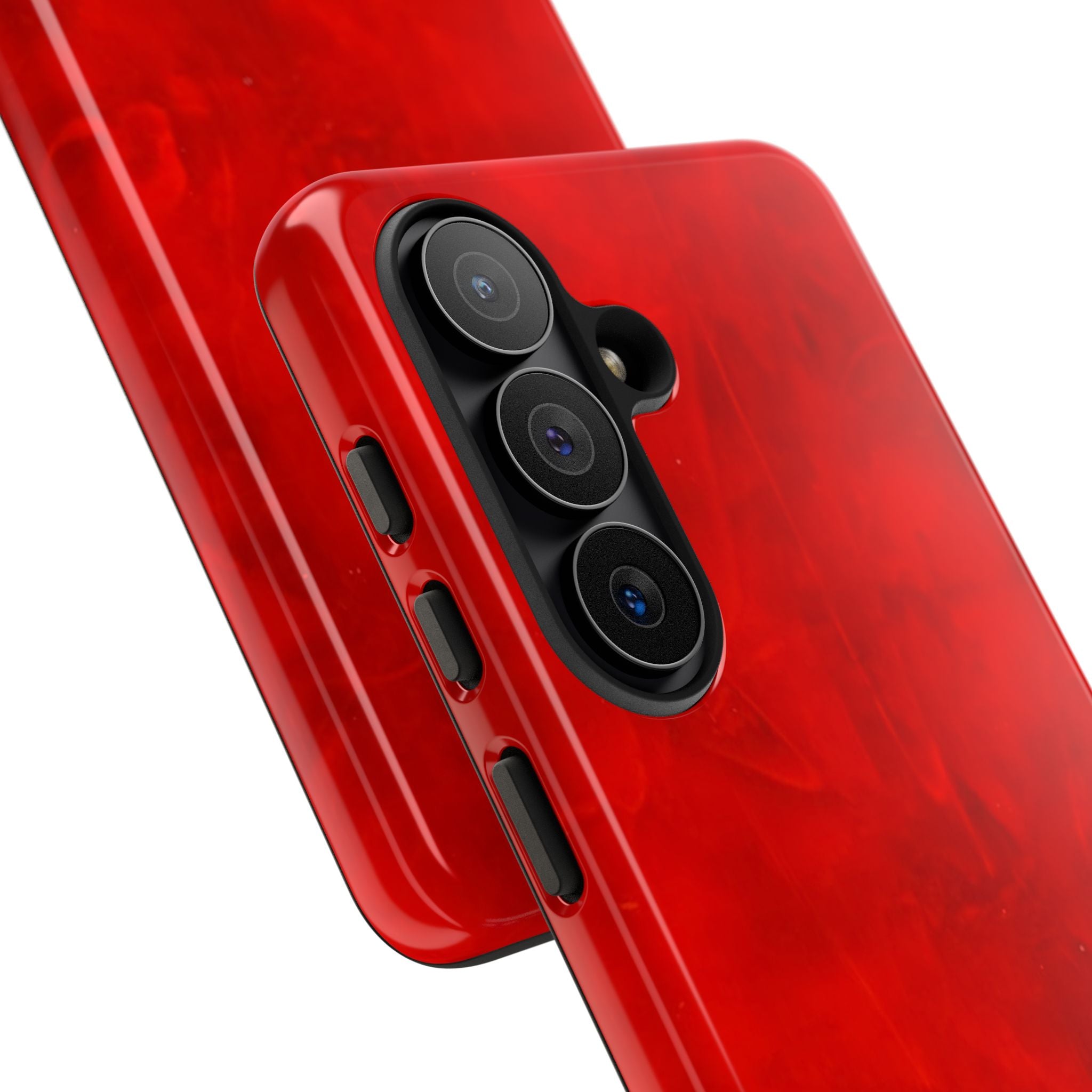 Phone Case in Hot Red Leather-like Design with Dual Layer for Shock Impact and UV Protection
