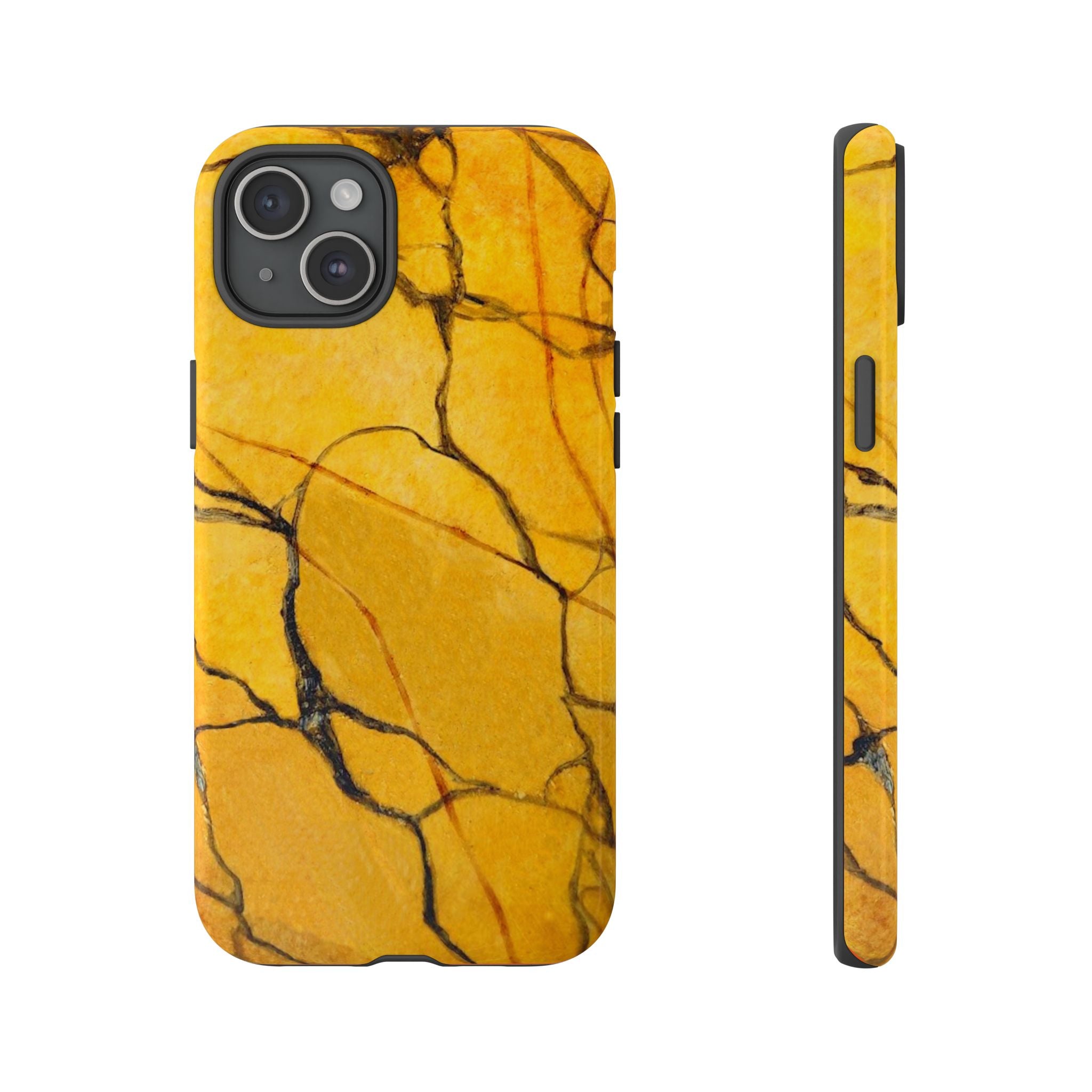  phone case in eye catching gold marble design in glossy or matte finish with silicone lining and hard shell for impact and UV resistance