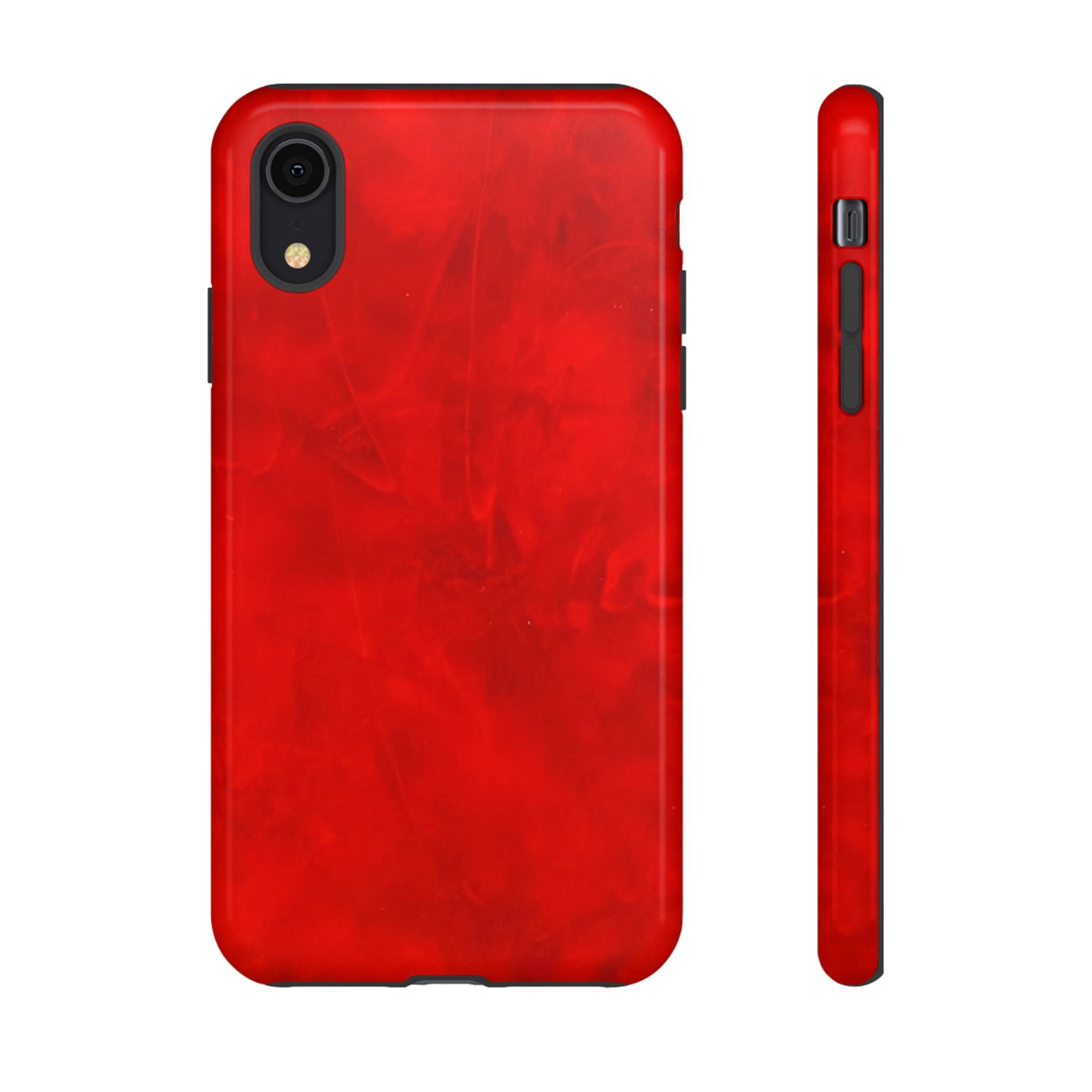 Phone Case in Hot Red Leather-like Design with Dual Layer for Shock Impact and UV Protection