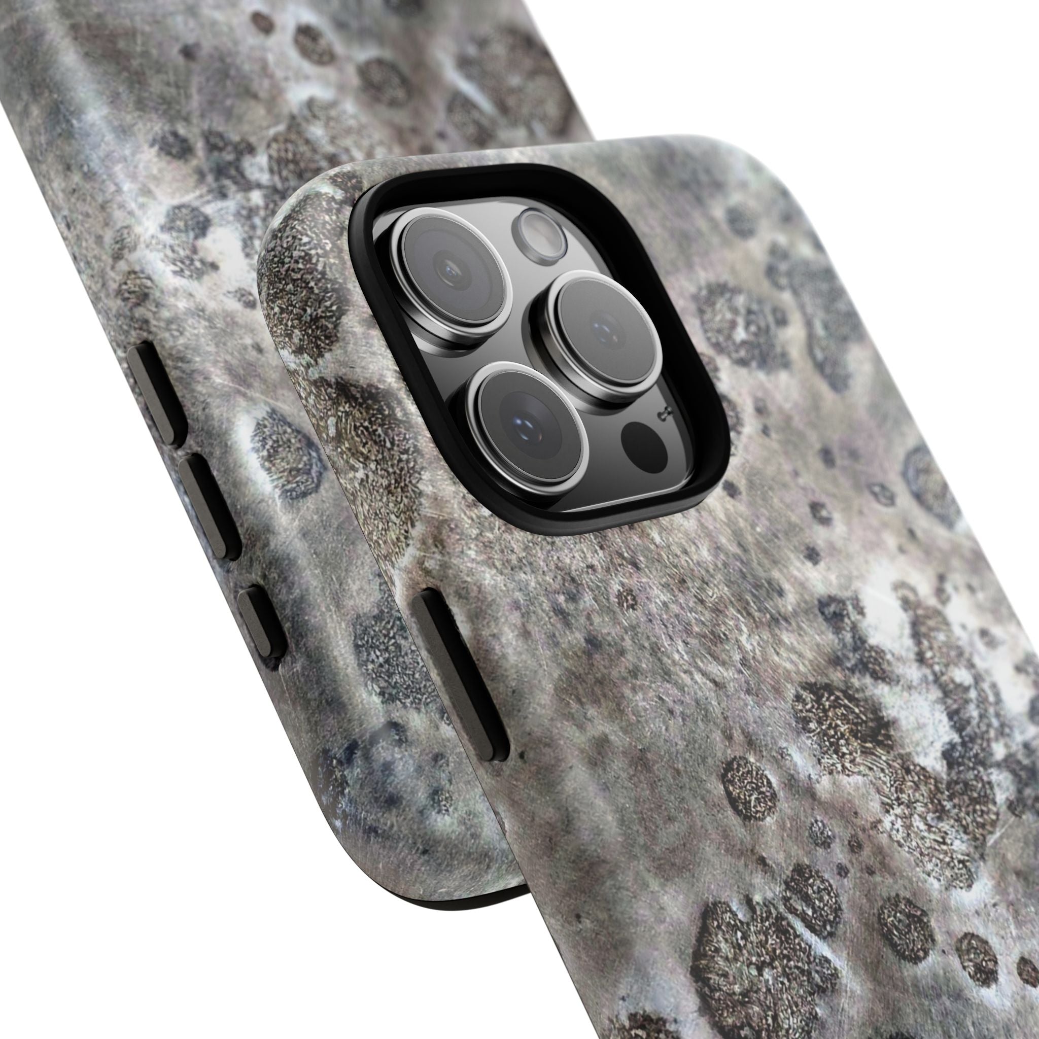 Magnetic iphone case with a Lunar Moon Rock Design is as tough as it looks with 2 layer shell compatible with MagSafe Accessories