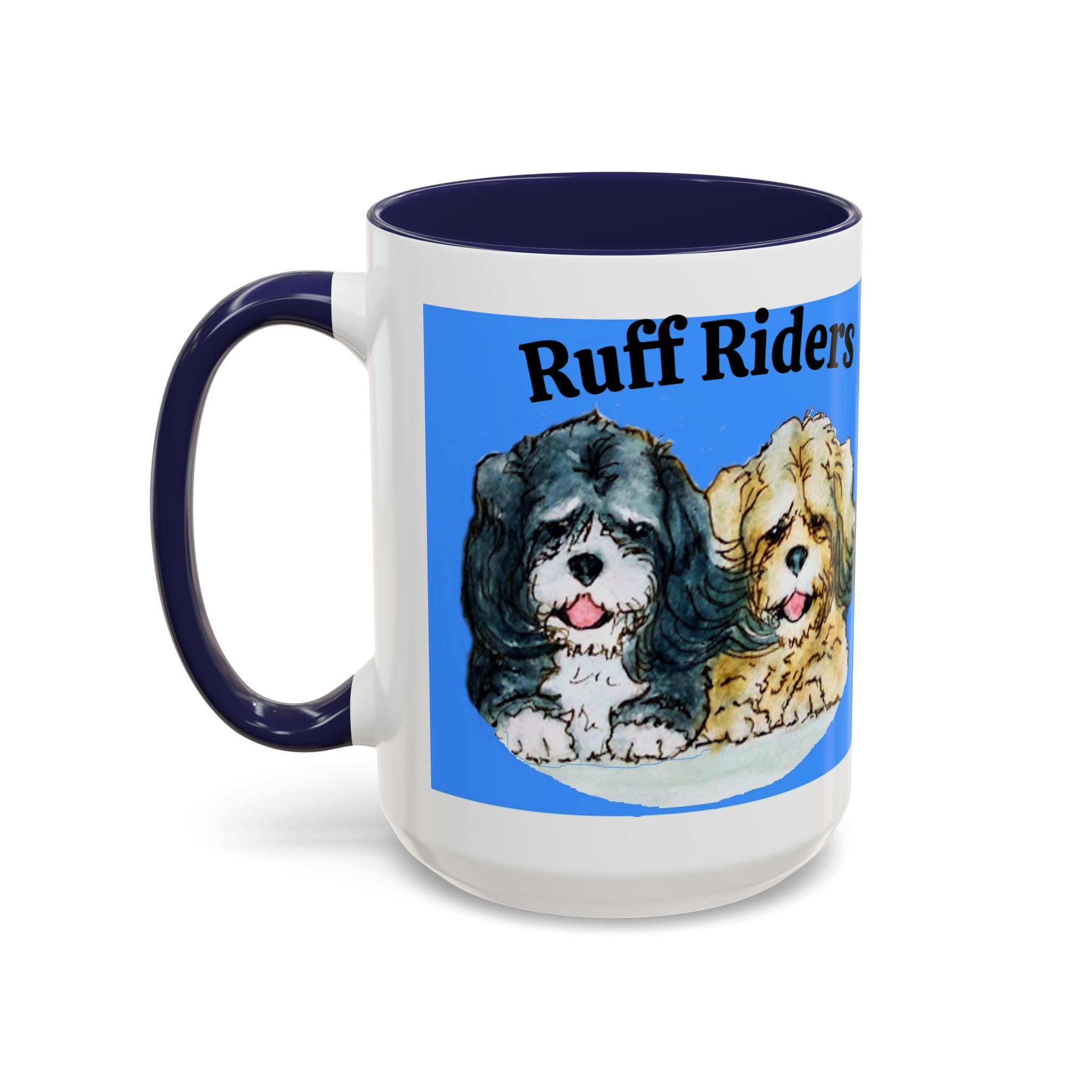 Ruff Riders Dog Mug — Cute Dog Car Riding Duo Accent Mug (11/15oz)