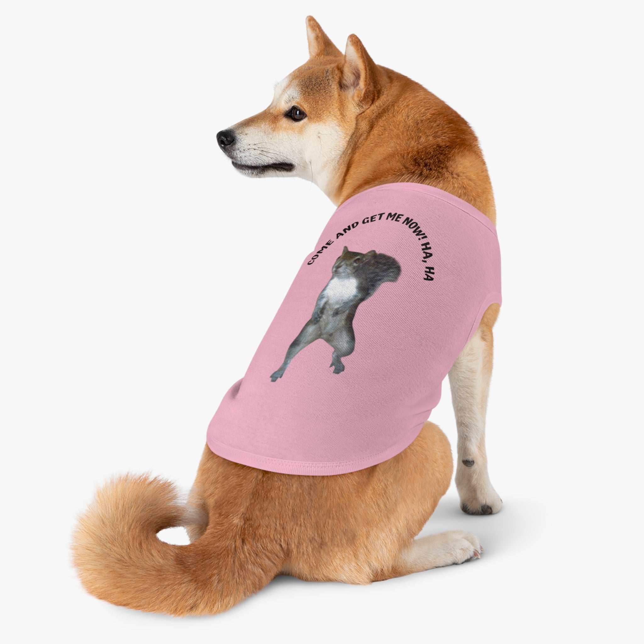Pet Tank Top — Playful Squirrel Graphic Pup Tank in durable combed cotton by Studio Blitz