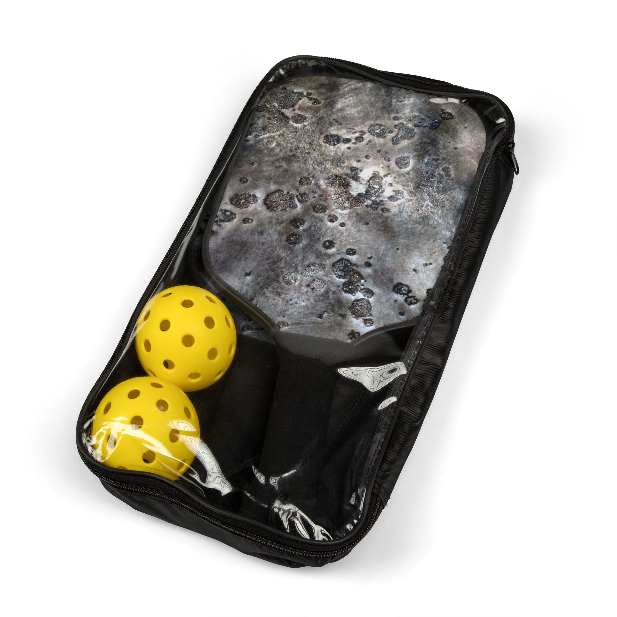 Moon Rock Pickleball Paddle Set Painted by Studio Blitz