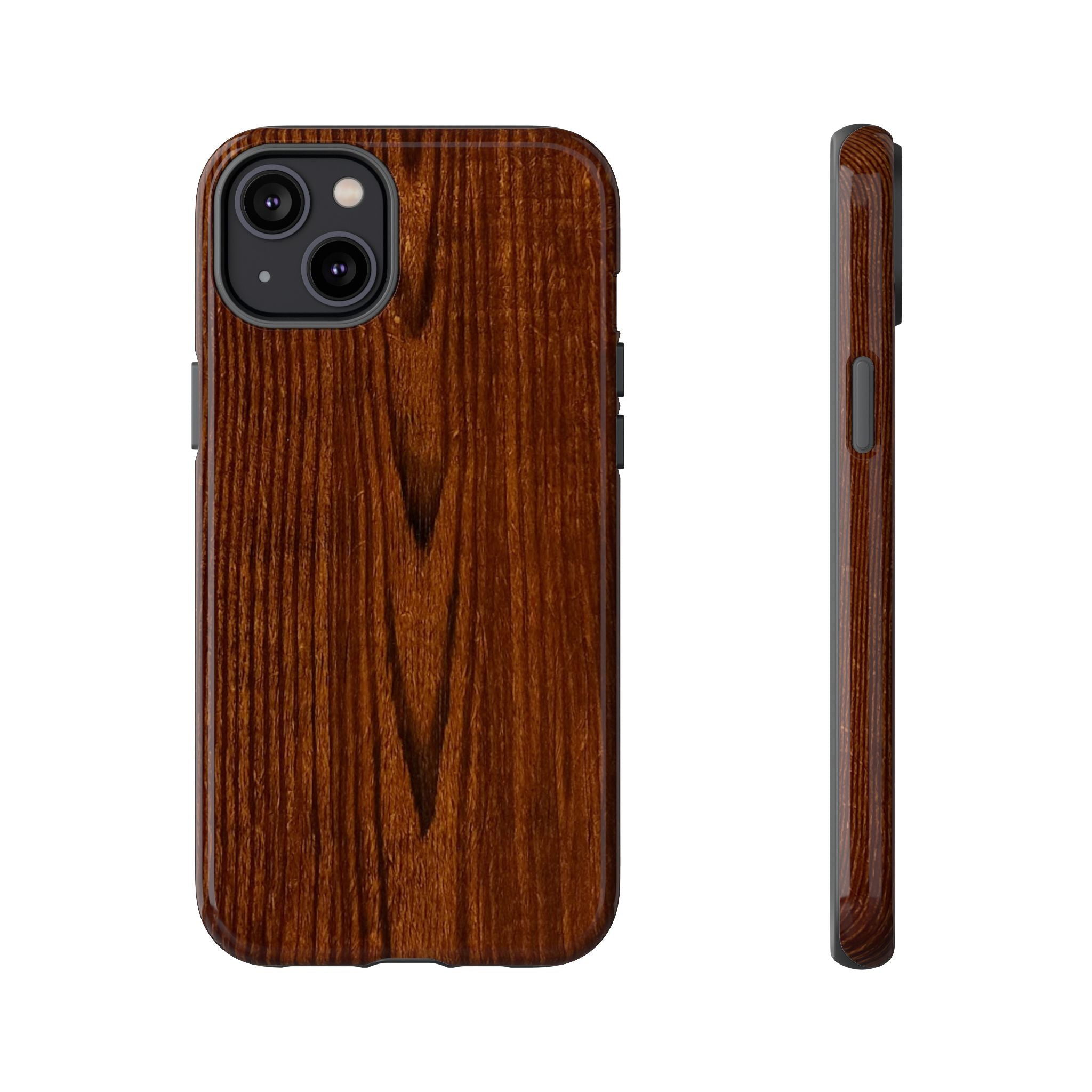 Phone Case in Fine Wood Grain Design with rustic, rugged good looks with toughness and durability for UV and impact resistance protection