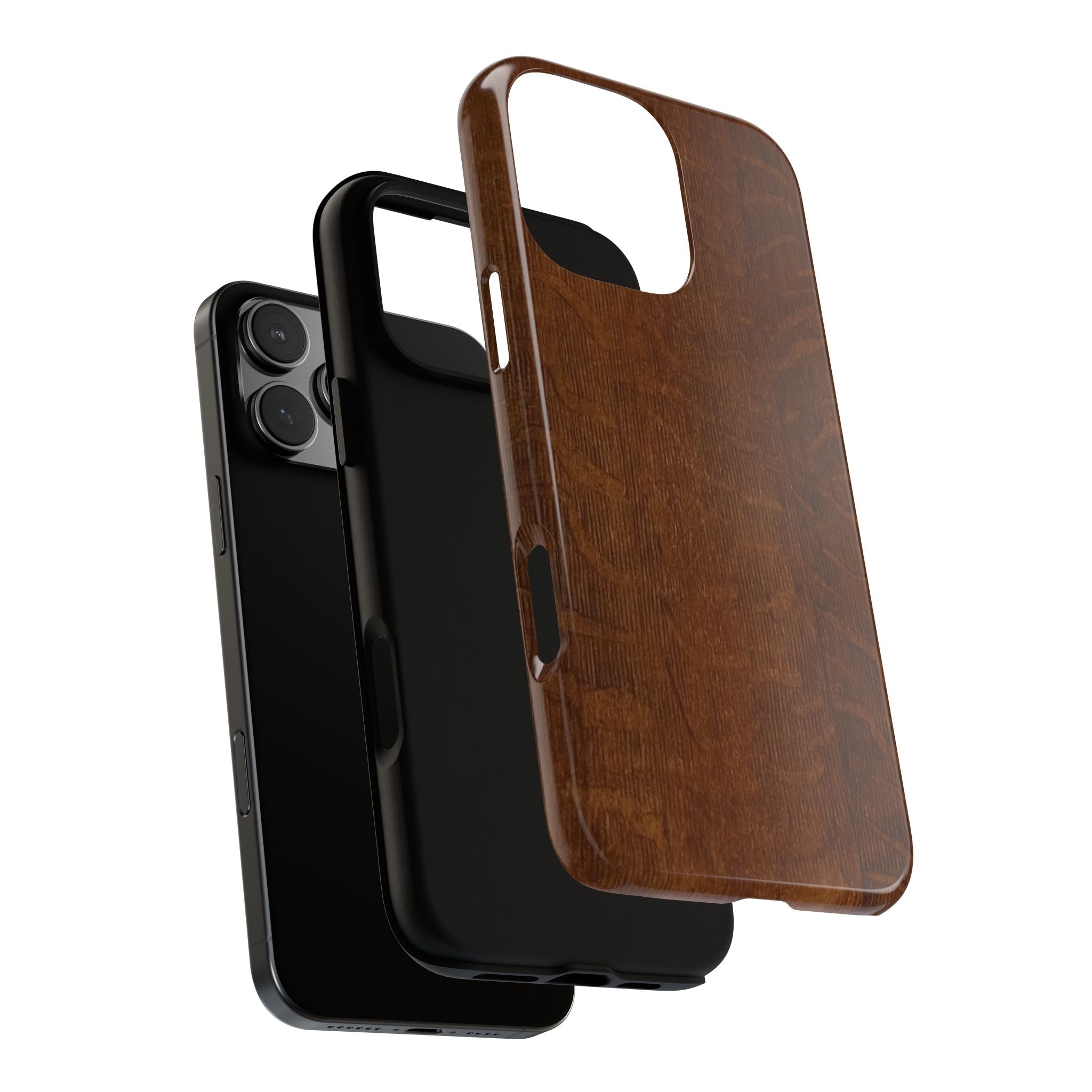Phone case with 3D Wrap Unique Wood Grain Design - Tough and Durable in Glossy or Matte finish