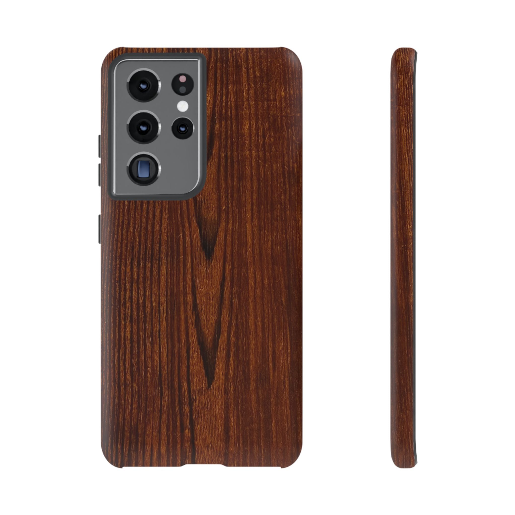 Phone Case in Fine Wood Grain Design with rustic, rugged good looks with toughness and durability for UV and impact resistance protection