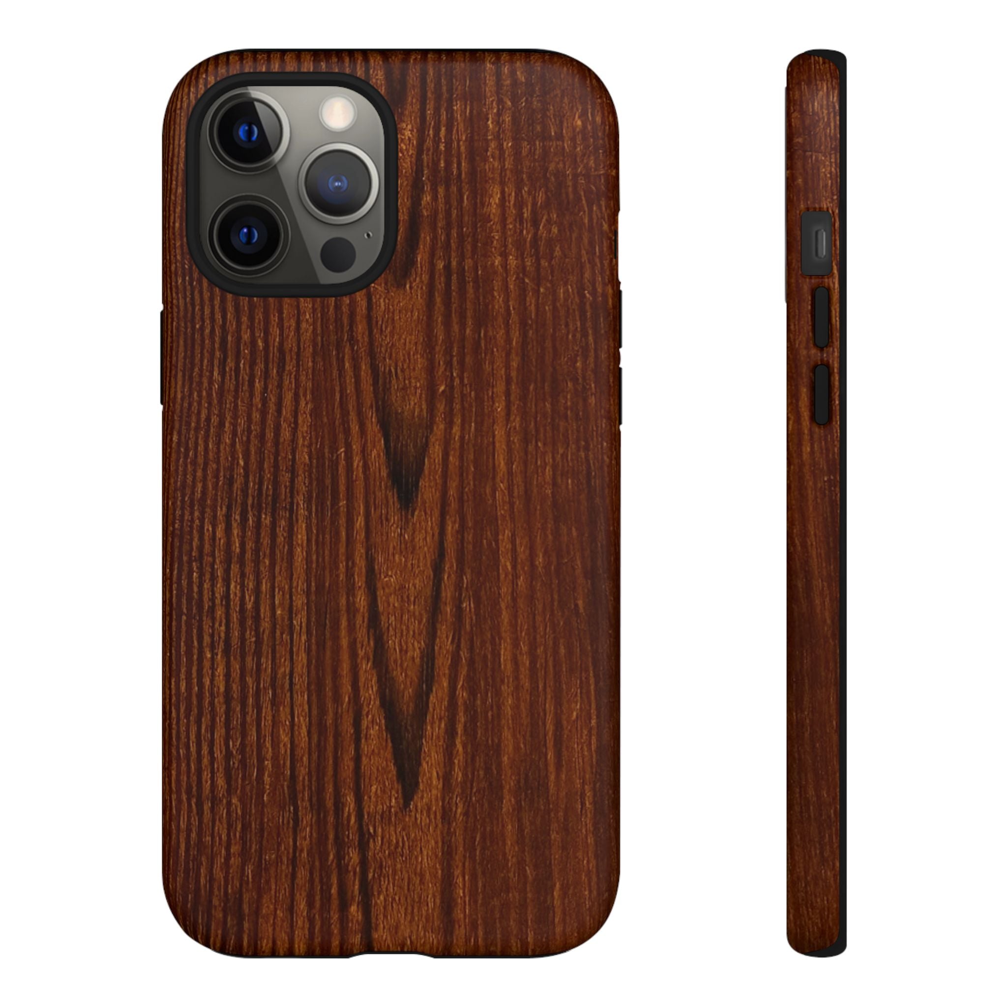 Phone Case in Fine Wood Grain Design with rustic, rugged good looks with toughness and durability for UV and impact resistance protection