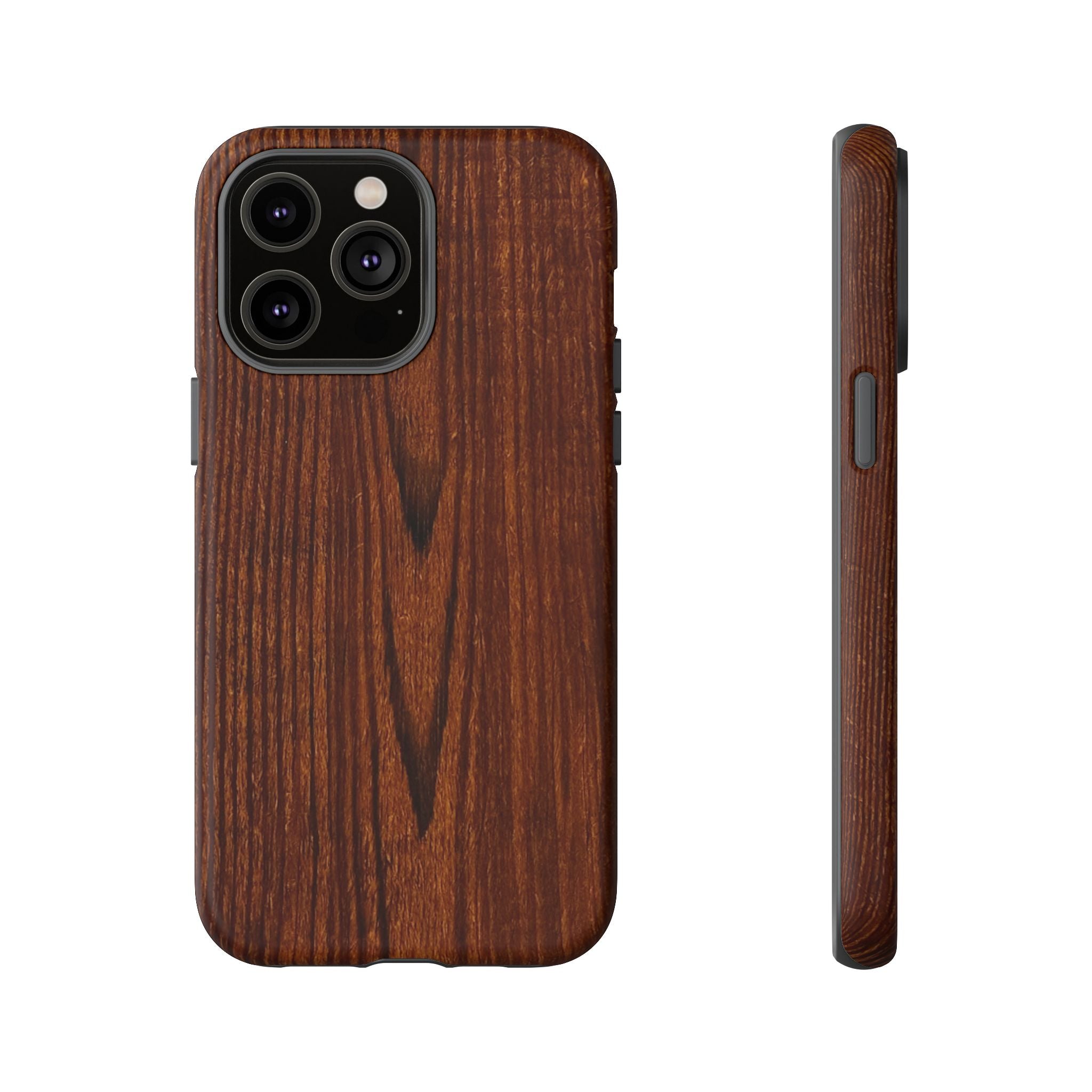 Phone Case in Fine Wood Grain Design with rustic, rugged good looks with toughness and durability for UV and impact resistance protection