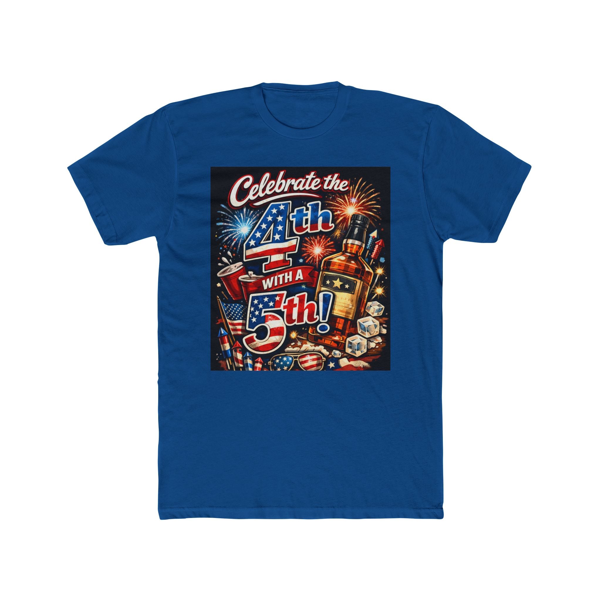 4th of July Beer T-Shirt — "Celebrate the 4th with a 5th" Patriotic BBQ Tee