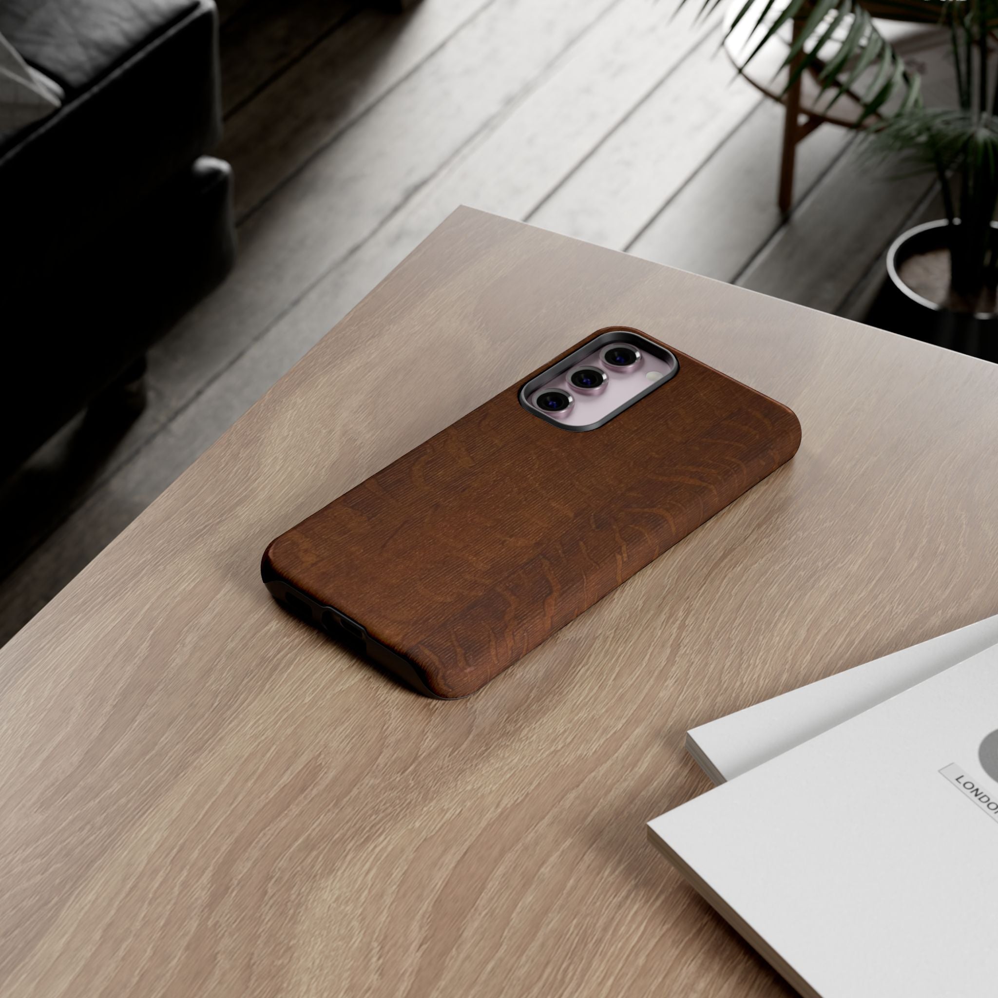 Phone case with 3D Wrap Unique Wood Grain Design - Tough and Durable in Glossy or Matte finish