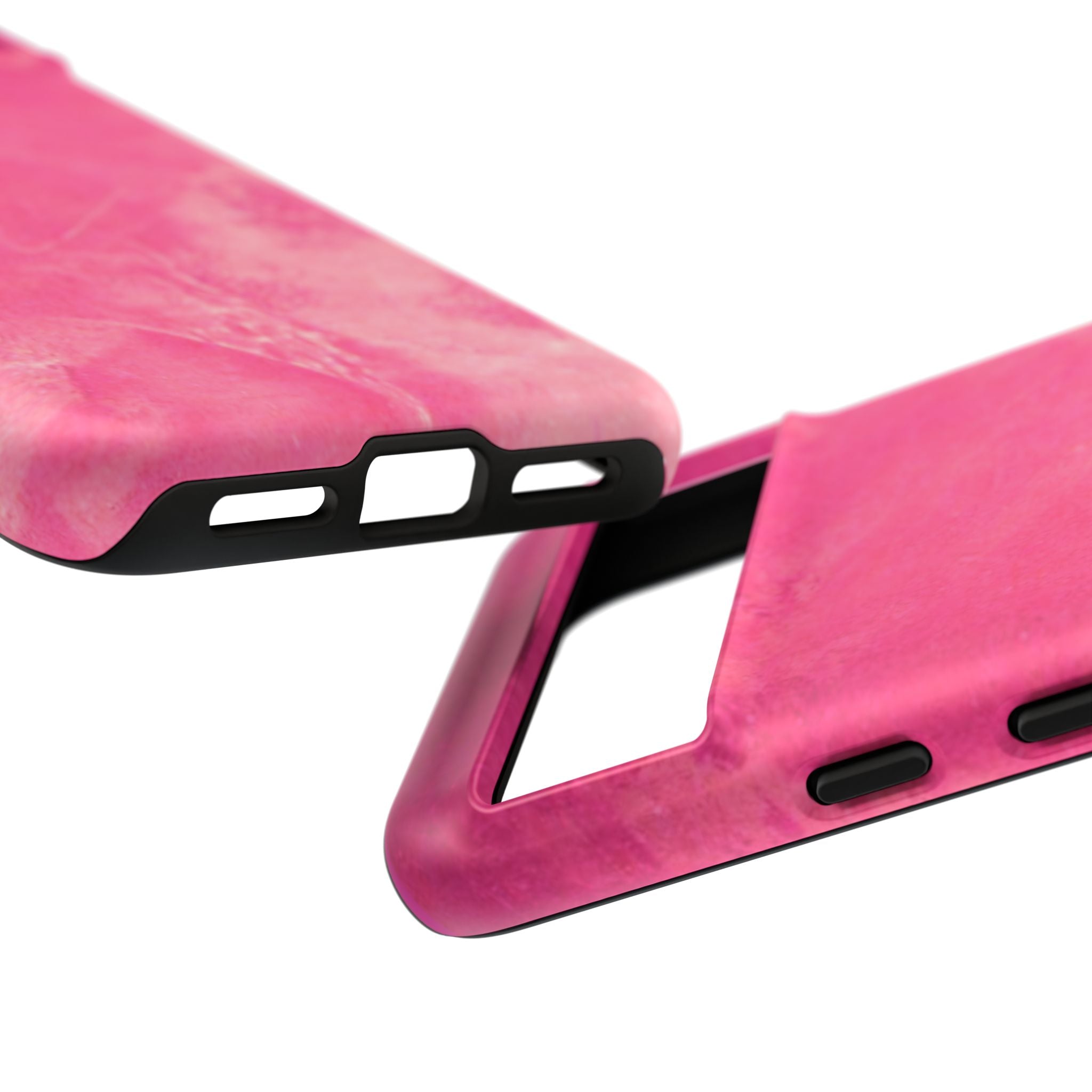 phone case in glossy or matte Hot Pink Marble Design with UV and impact resistance protection