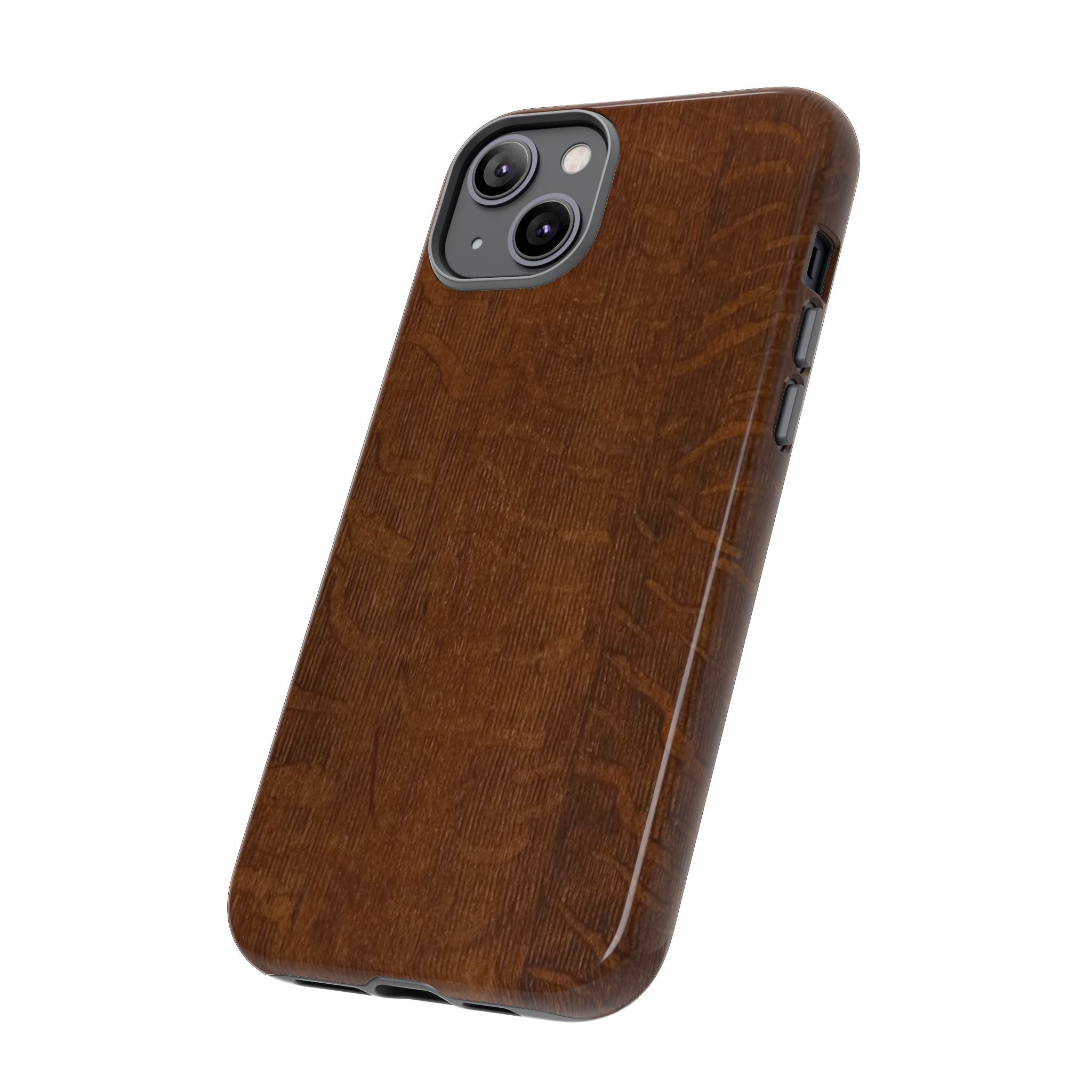 Phone case with 3D Wrap Unique Wood Grain Design - Tough and Durable in Glossy or Matte finish