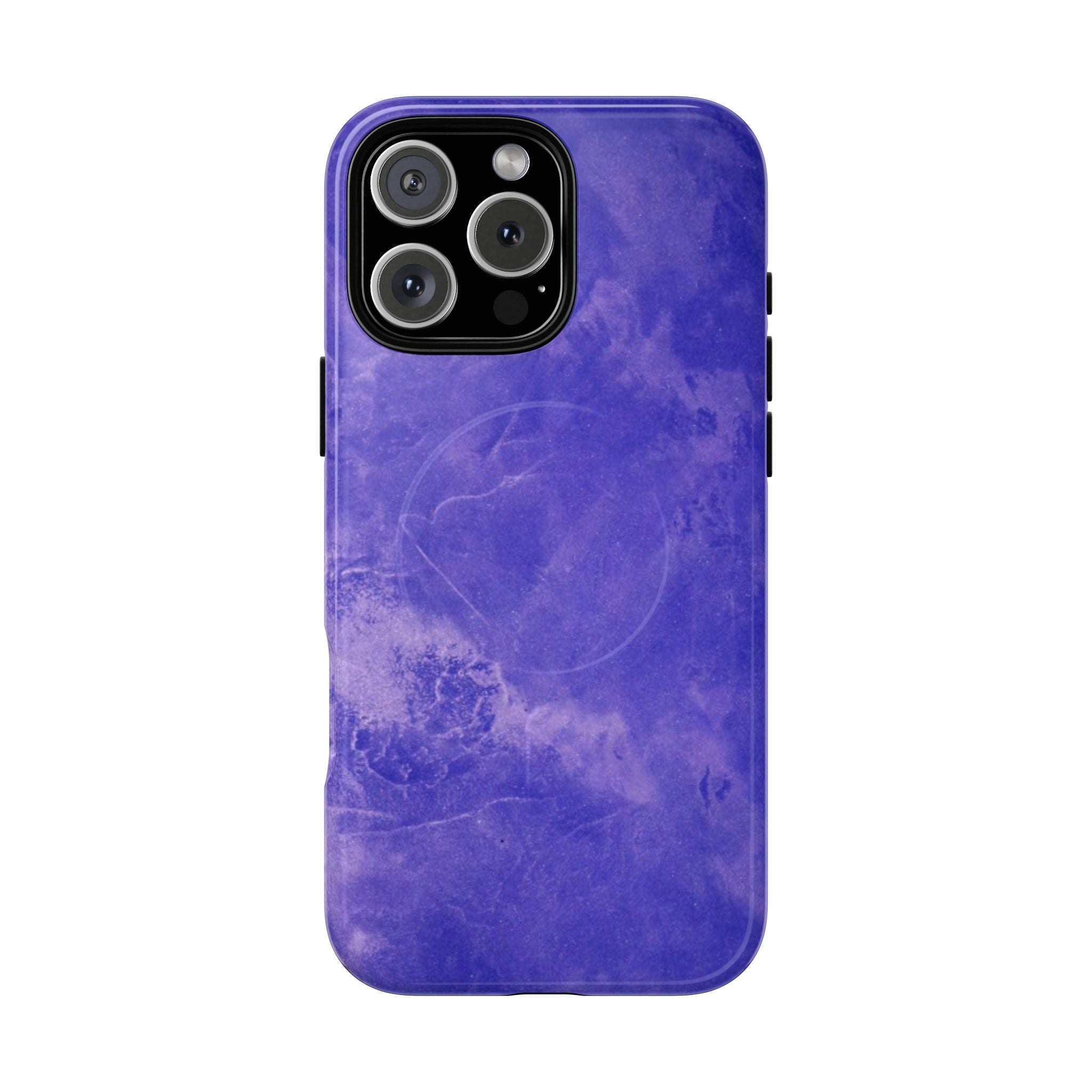 Magnetic iphone case in Blue abstract design with dual layers for toughness and  compatible with MagSafe Accessories