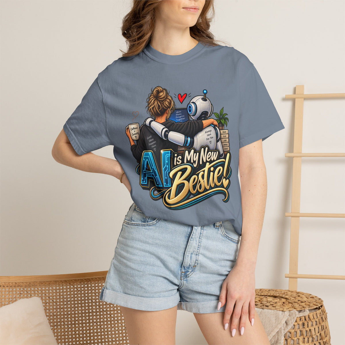 Women's Super Comfy T-shirt -  'My New Bestie AI' Fun Graphic