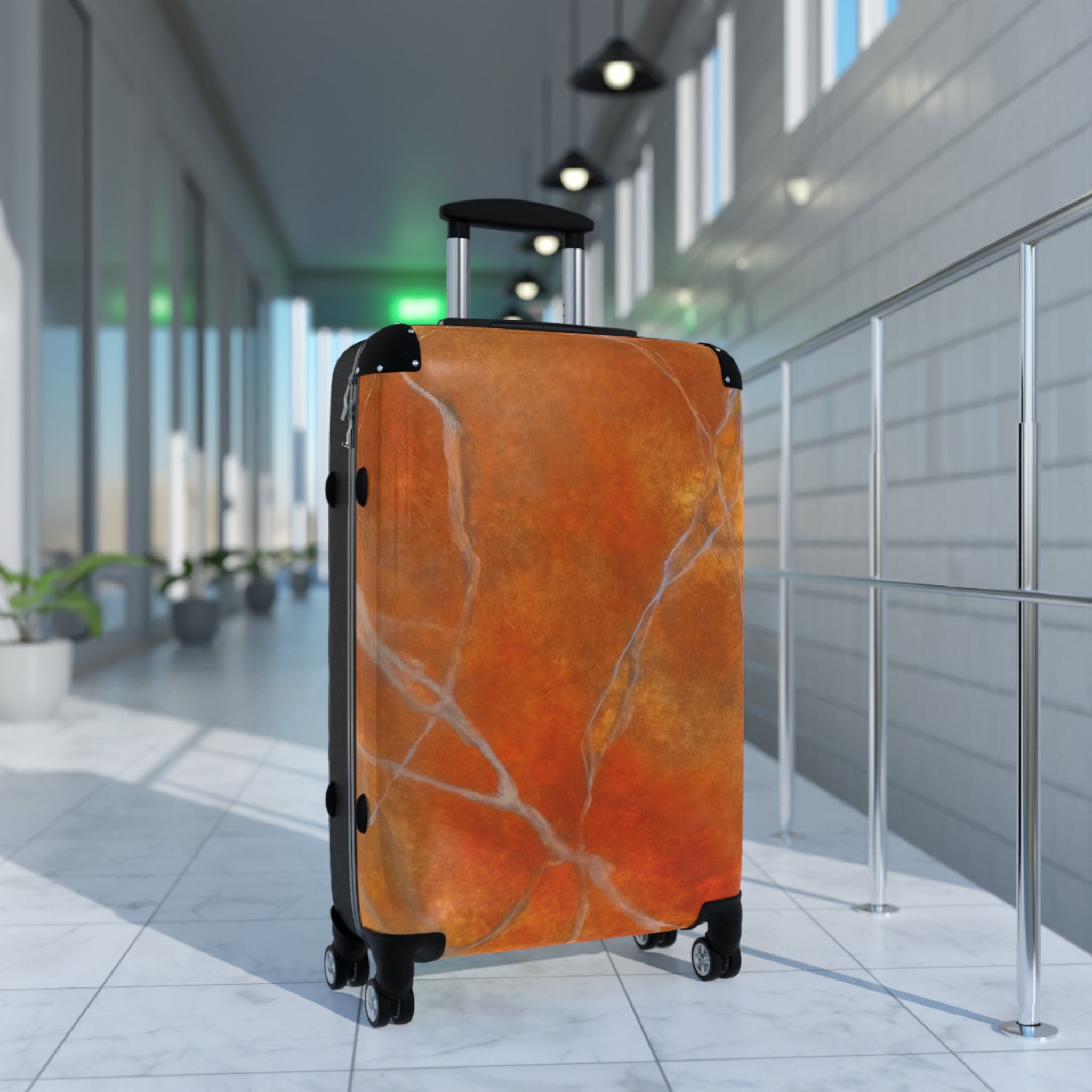 Suitcase - Stunning Red/Orange Marble Design