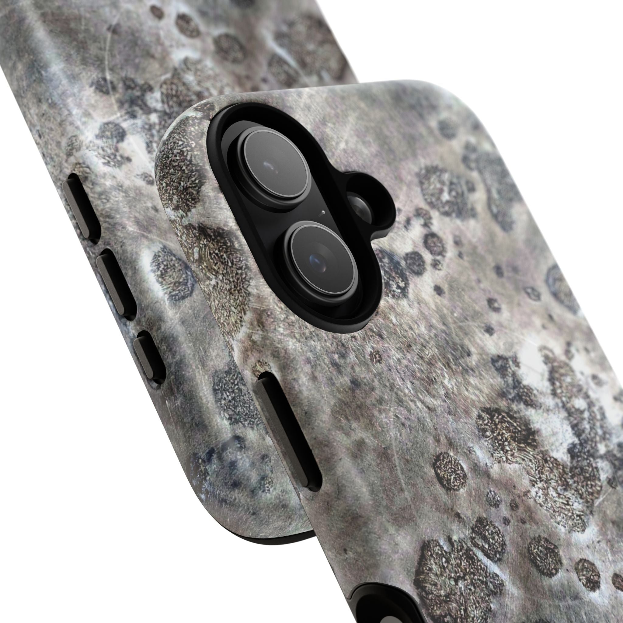 Magnetic iphone case with a Lunar Moon Rock Design is as tough as it looks with 2 layer shell compatible with MagSafe Accessories