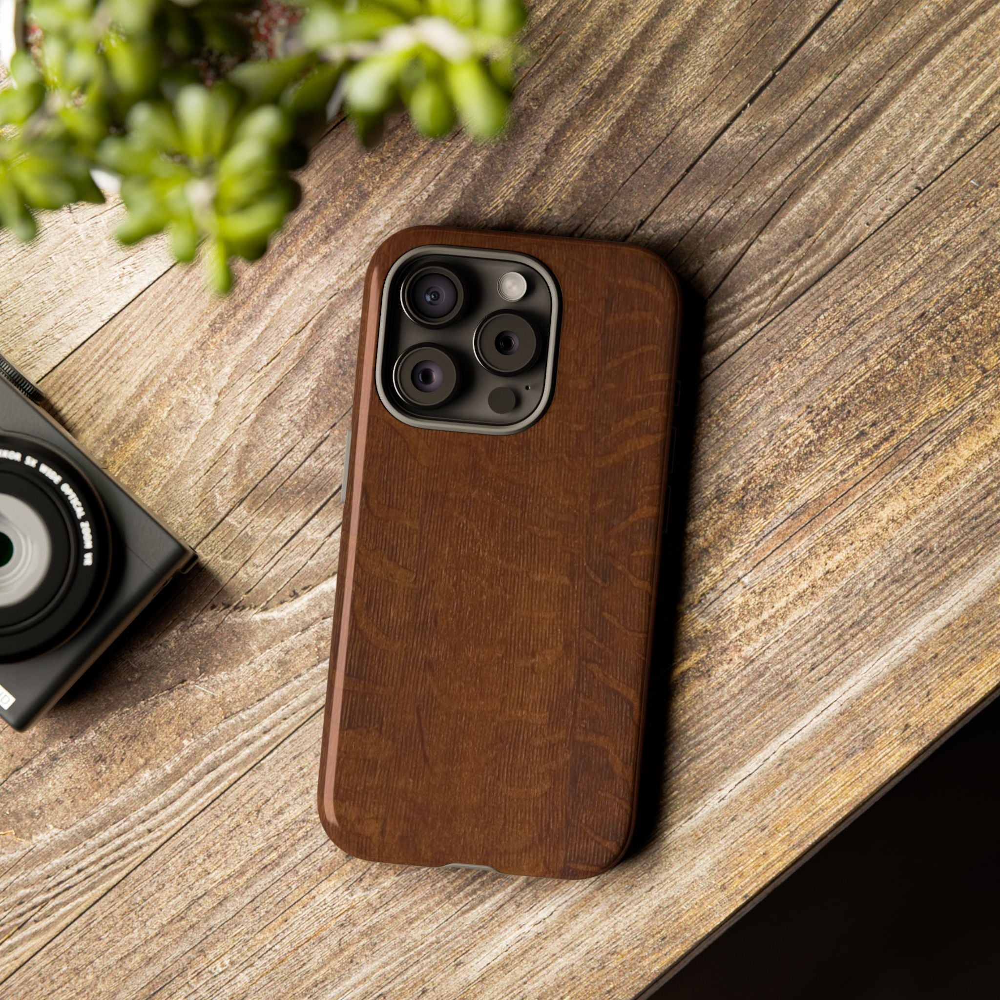 Phone case with 3D Wrap Unique Wood Grain Design - Tough and Durable in Glossy or Matte finish
