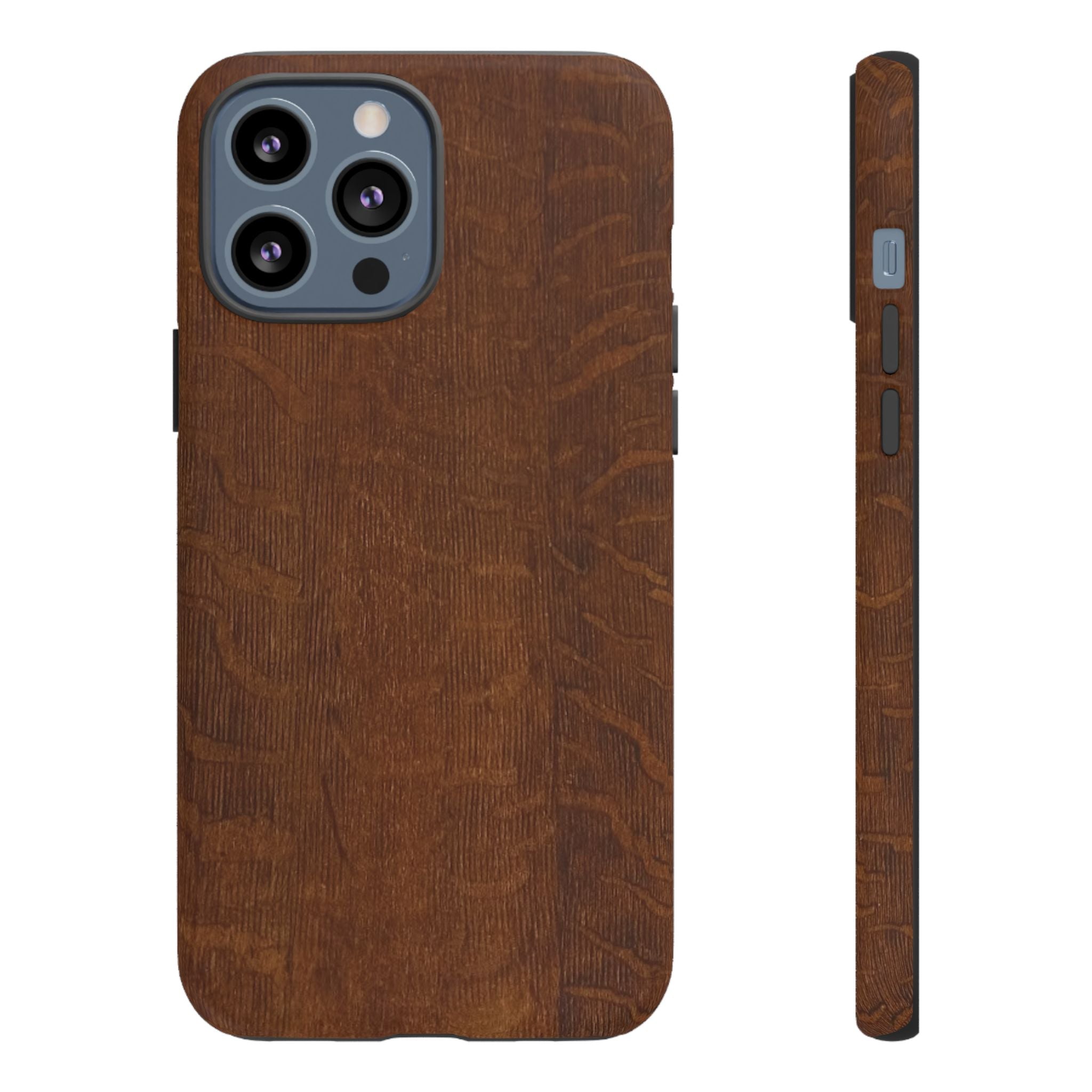 Phone case with 3D Wrap Unique Wood Grain Design - Tough and Durable in Glossy or Matte finish