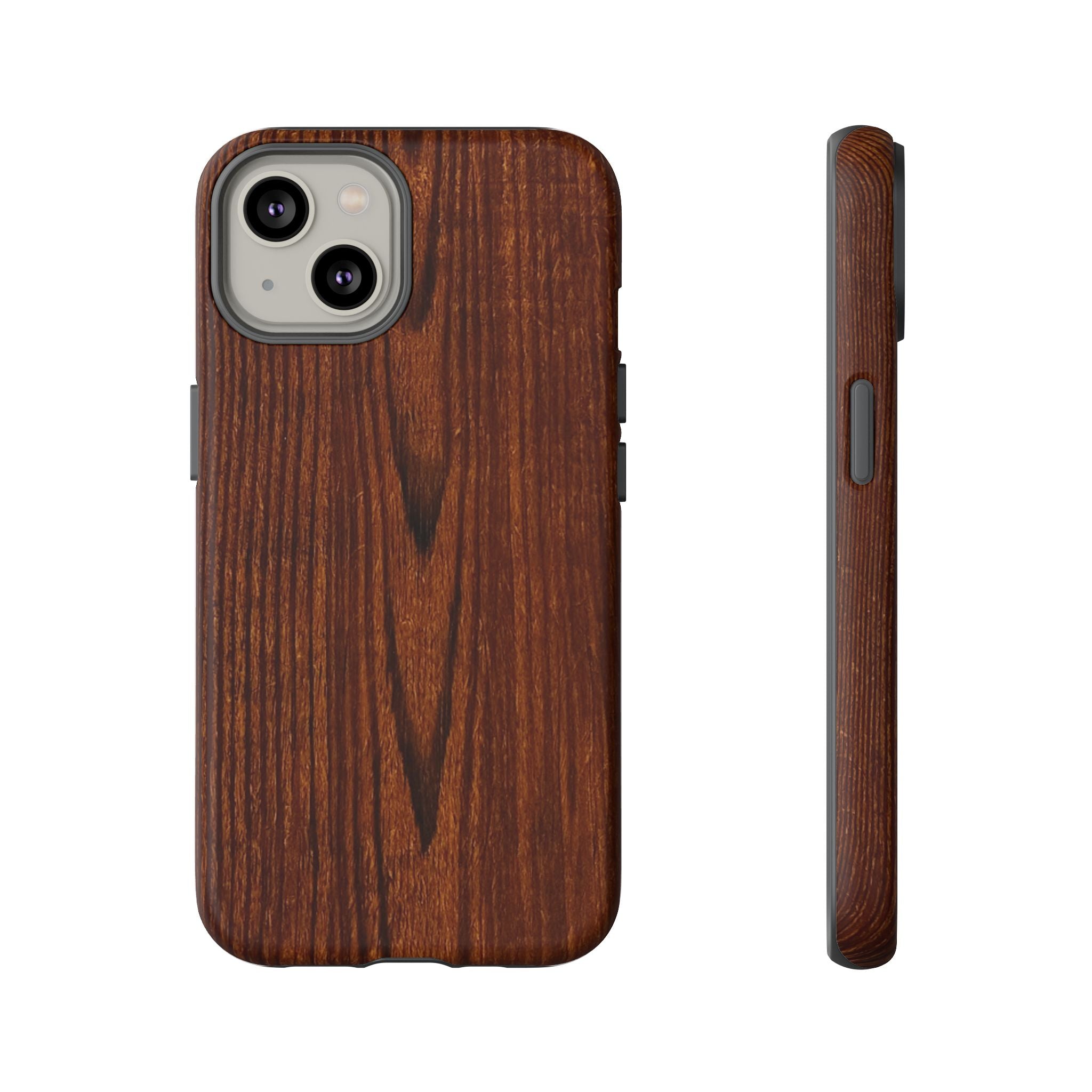 Phone Case in Fine Wood Grain Design with rustic, rugged good looks with toughness and durability for UV and impact resistance protection