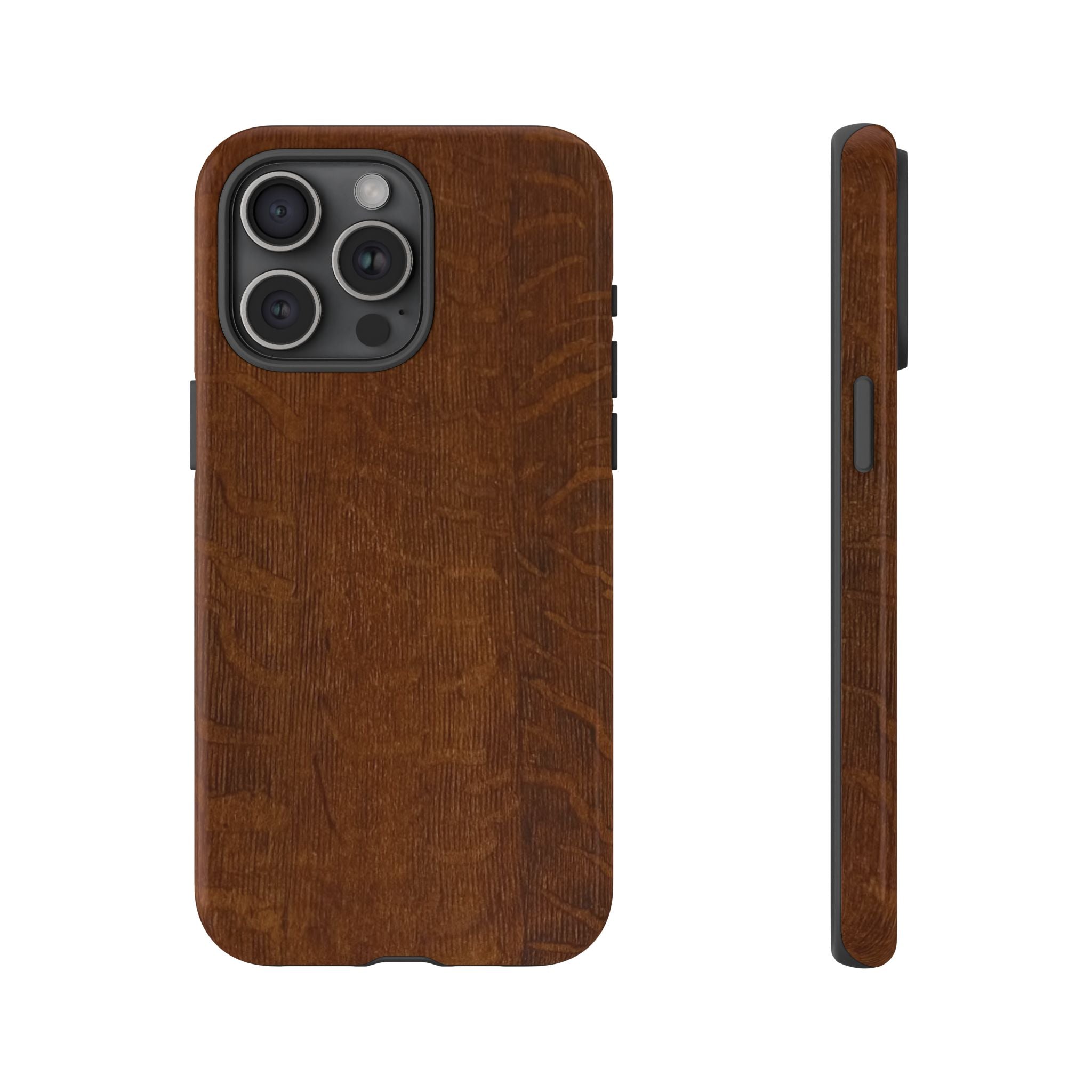 Phone case with 3D Wrap Unique Wood Grain Design - Tough and Durable in Glossy or Matte finish