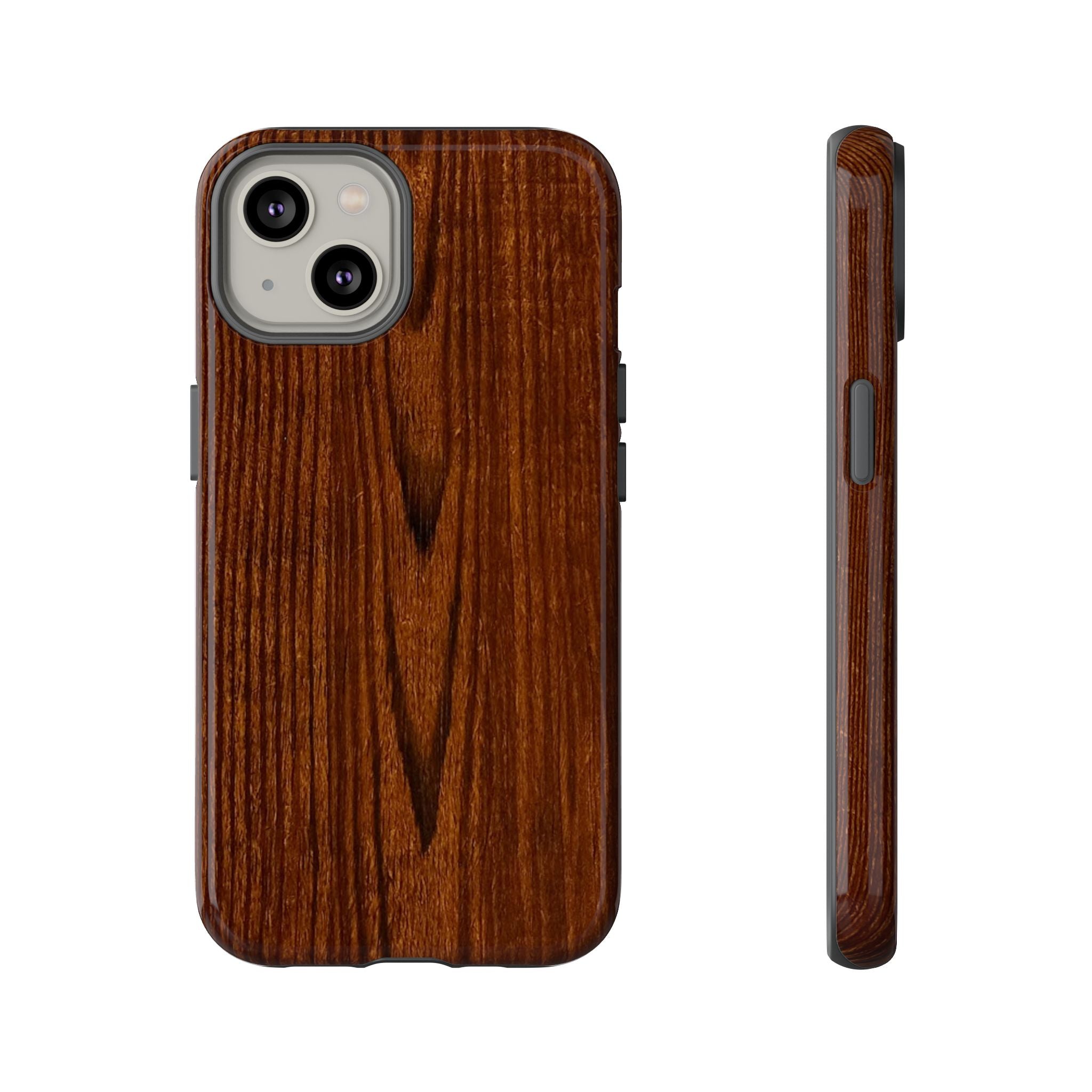 Phone Case in Fine Wood Grain Design with rustic, rugged good looks with toughness and durability for UV and impact resistance protection