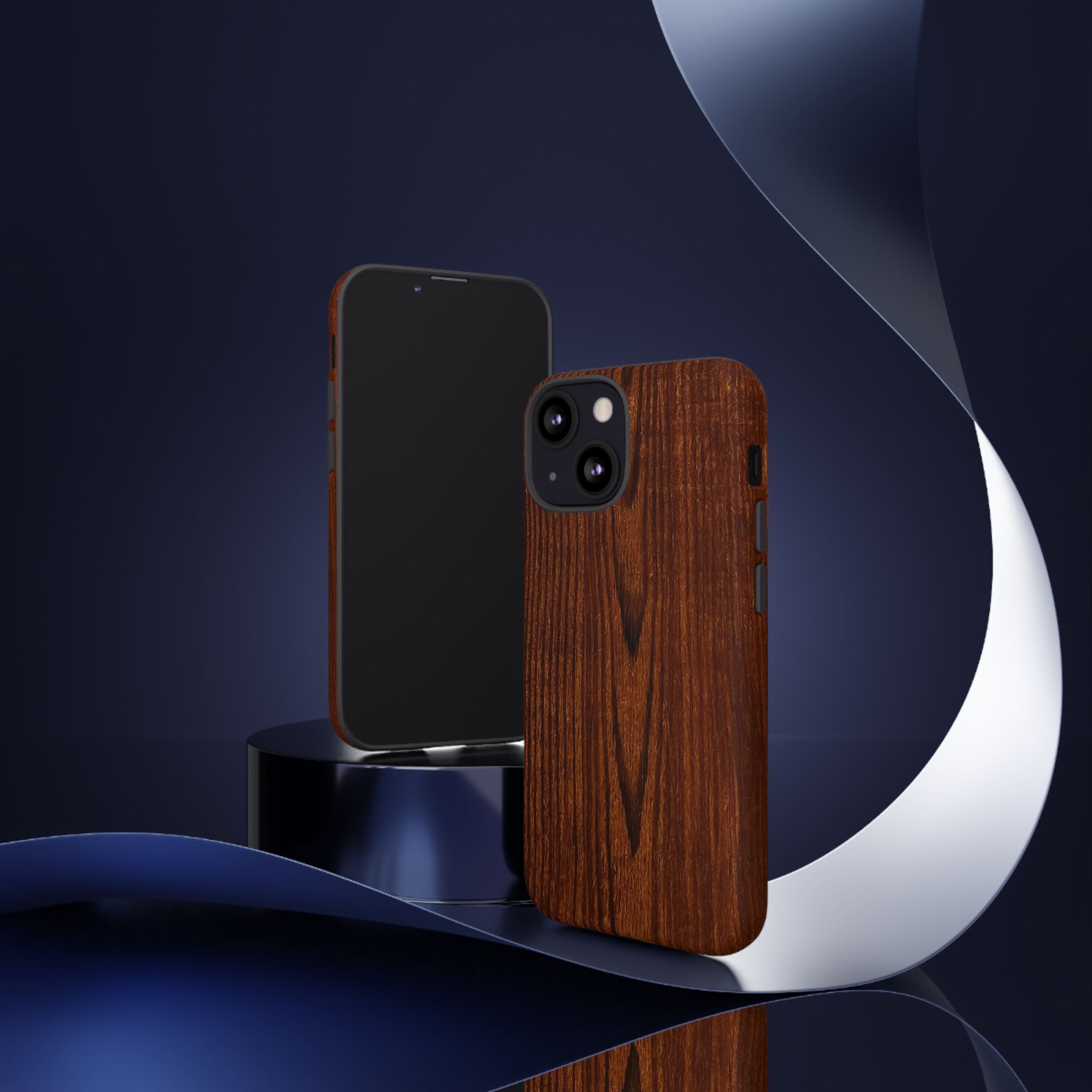 Phone Case in Fine Wood Grain Design with rustic, rugged good looks with toughness and durability for UV and impact resistance protection