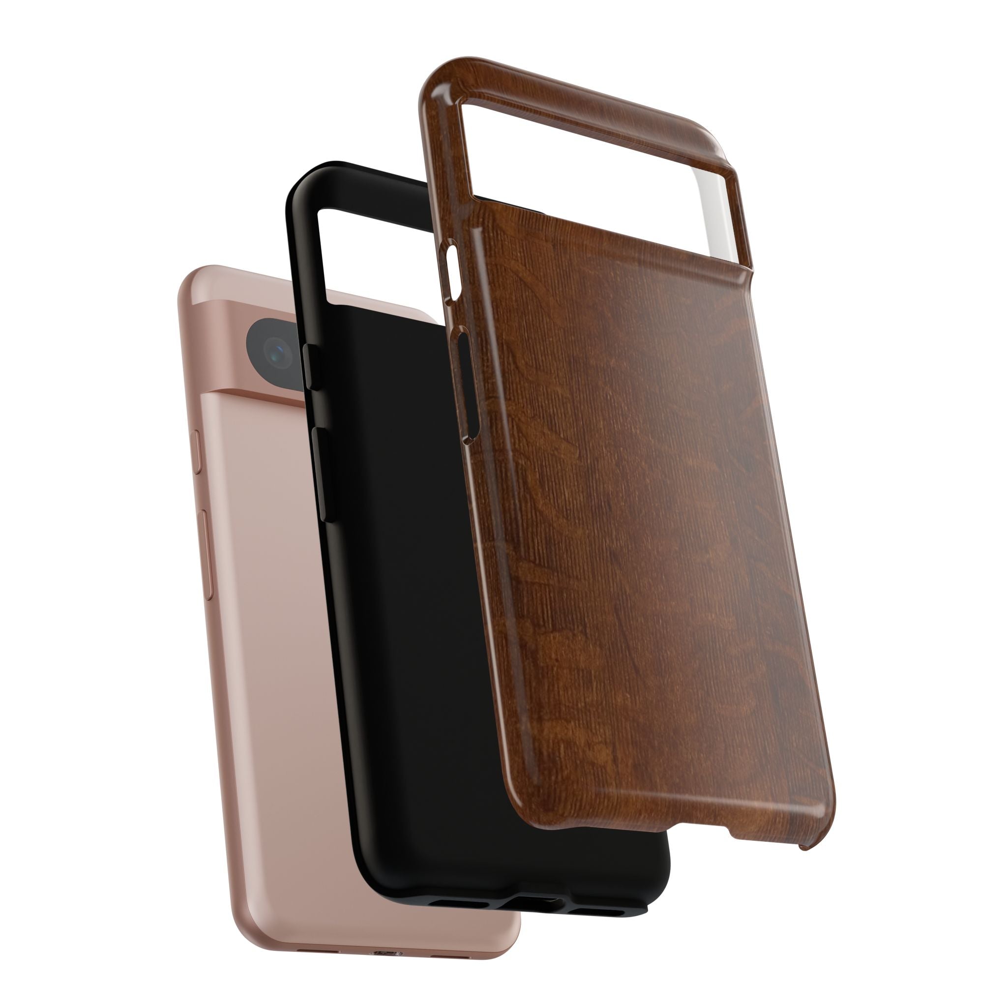 Phone case with 3D Wrap Unique Wood Grain Design - Tough and Durable in Glossy or Matte finish